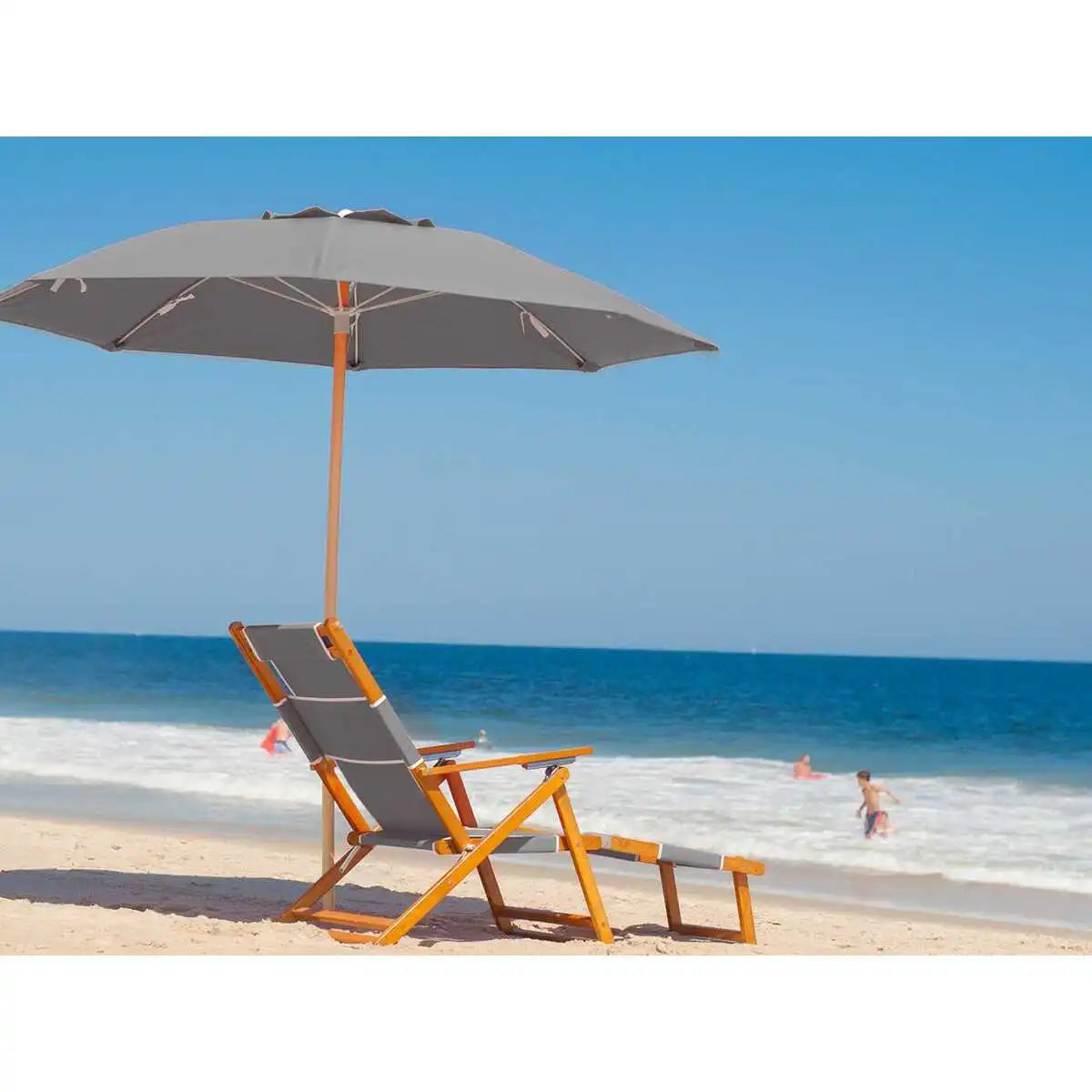 Oakwood Beach Lounger w/ Detachable Footrest 7