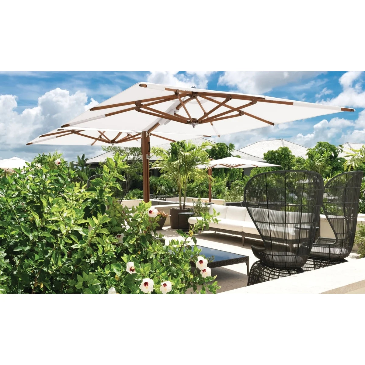 Ocean Master Max Classic Dual Cantilever 20' x 14' Rectangle Umbrella-5