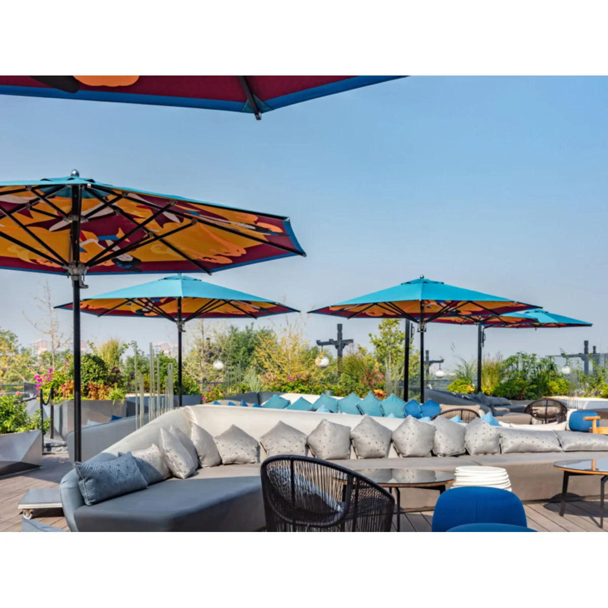 Ocean Master Max F-1 Center Post 13' Square Umbrella-11