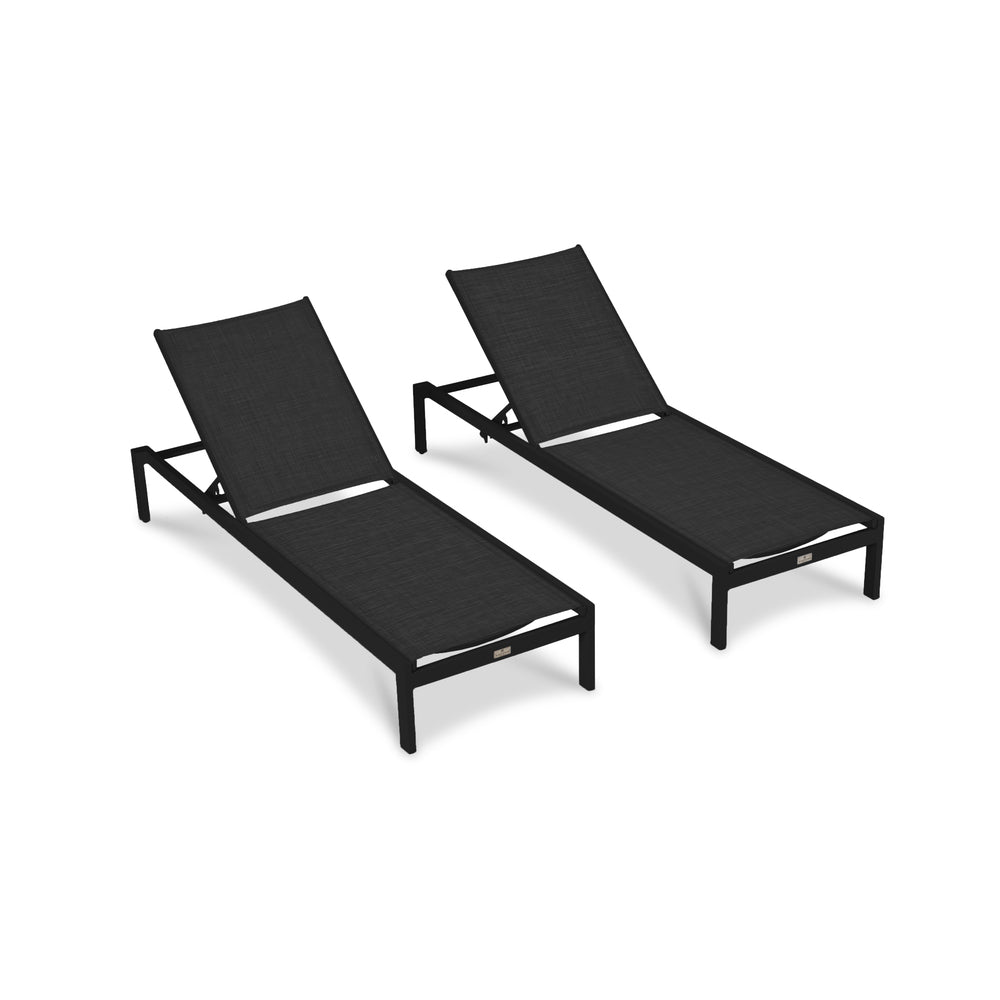 Lift Reclining Chaise Lounge - Black/Black - (Set of 2) HL-LIFT-BK-2RCL-BK by Harmonia Living