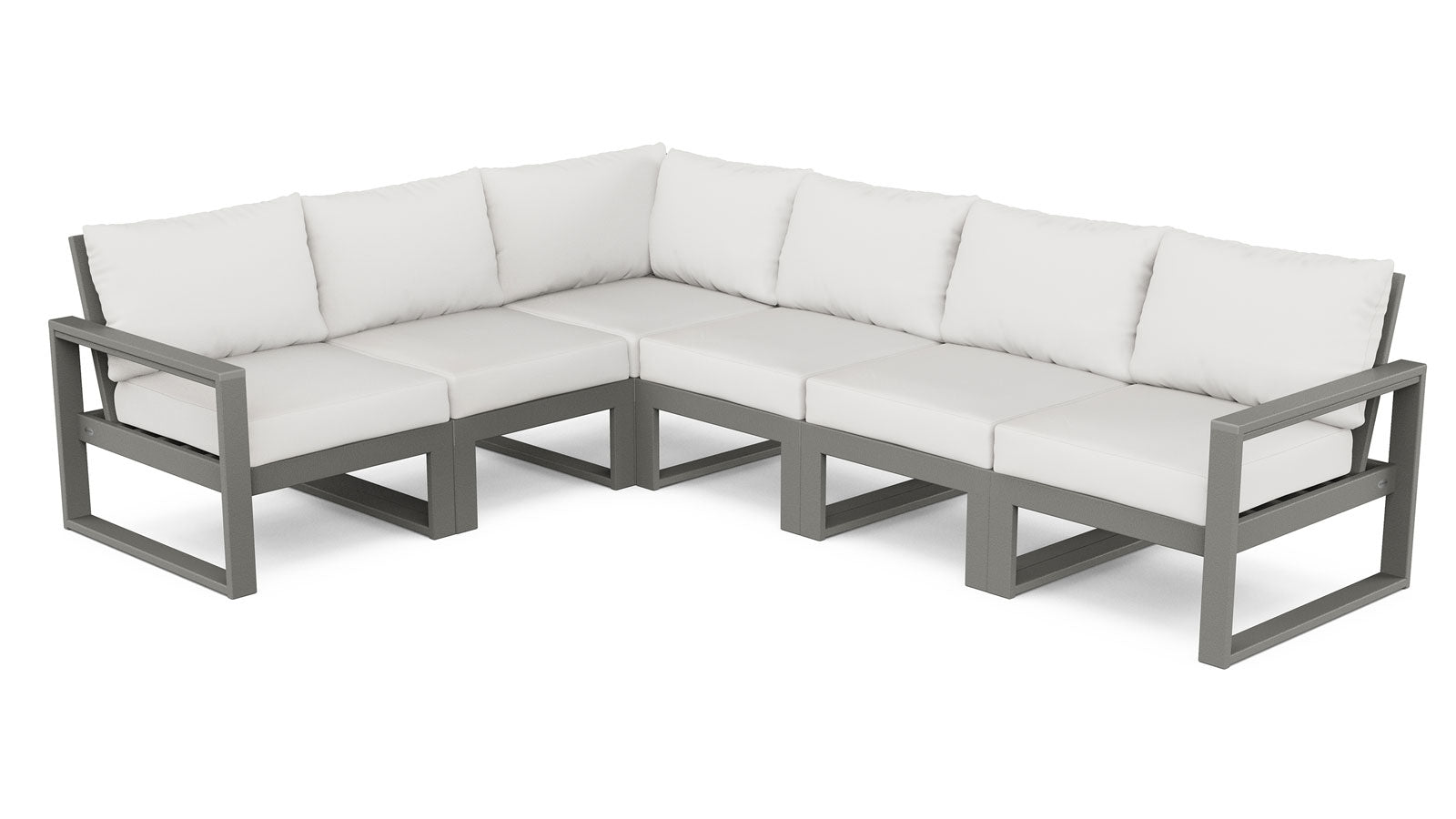 EDGE 6-Piece Modular Deep Seating Sectional Set - Seats 6 PWS523-2 by POLYWOOD