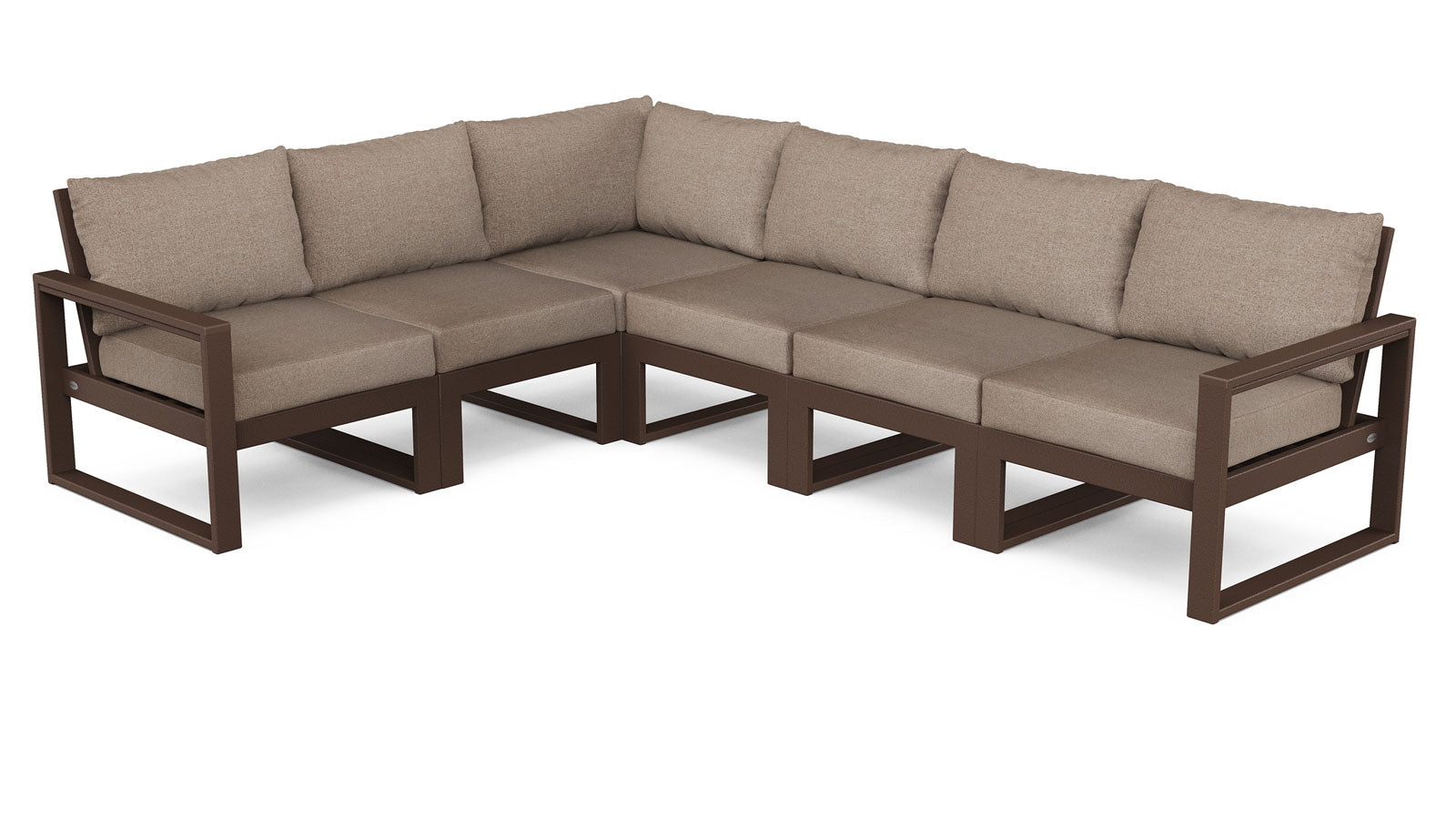 EDGE 6-Piece Modular Deep Seating Sectional Set - Seats 6 PWS523-2 by POLYWOOD