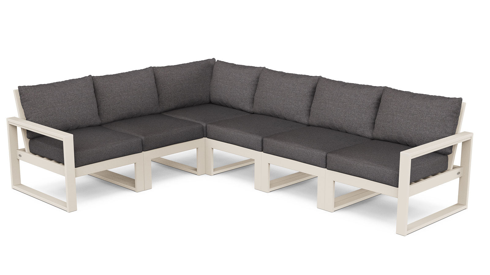 EDGE 6-Piece Modular Deep Seating Sectional Set - Seats 6 PWS523-2 by POLYWOOD