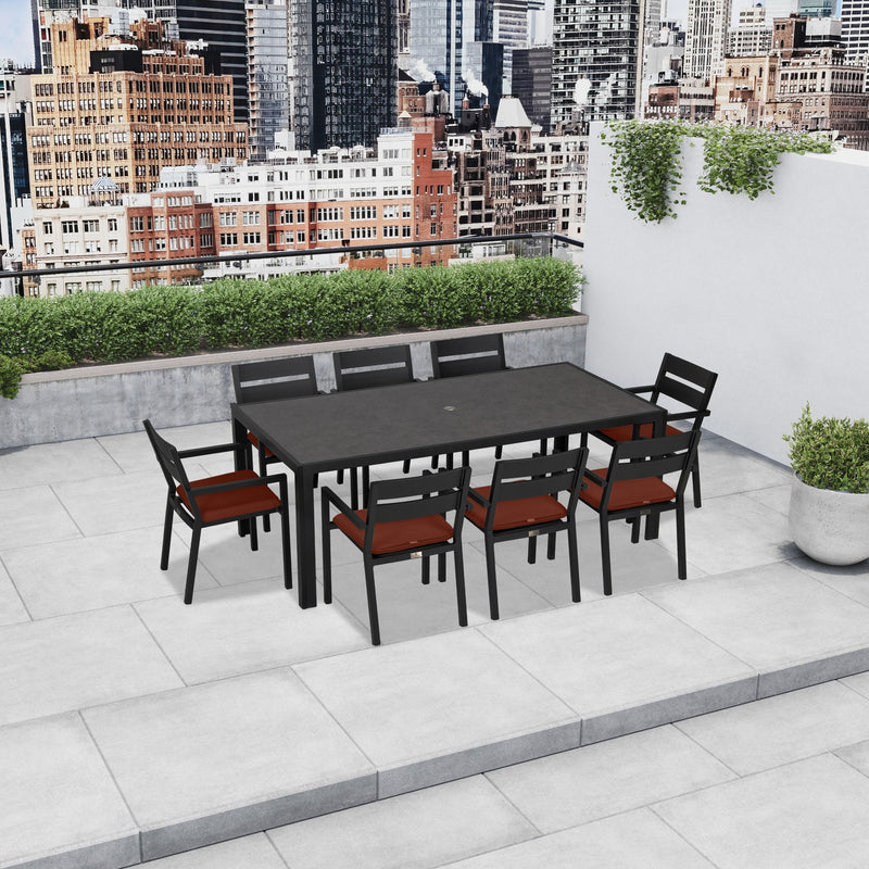 Canvas Henna Lifestyle Birds Eye View for Pacifica 8 Seat Rectangular Dining Set - Black - HL-PAC-BK-9DS By Harmonia Living