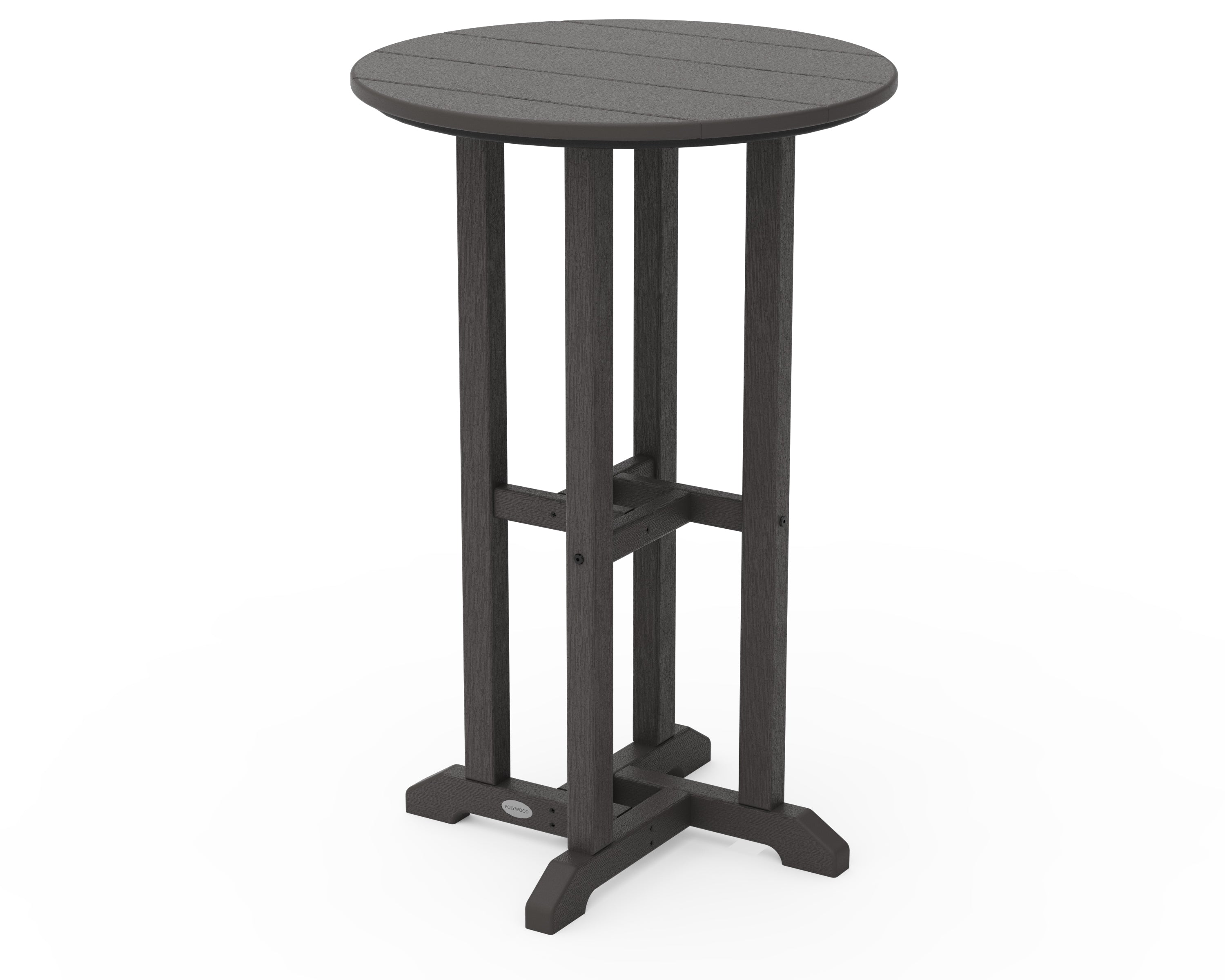 POLYWOOD Farmhouse 24" Round Counter Bistro Table - Vintage Coffee