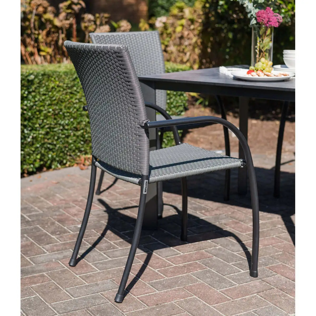 Pilano Woven Stackable Arm Chairs - Set Of 4