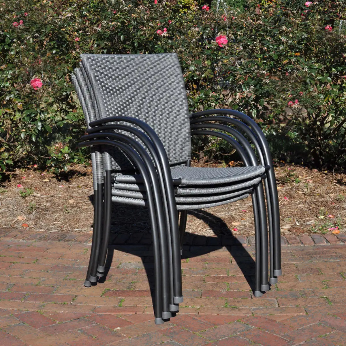 Pilano Woven Stackable Arm Chairs - Set Of 4