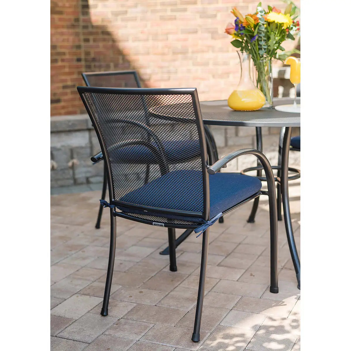 Pilano Wrought Iron Stackable Arm Chair - Set Of 6