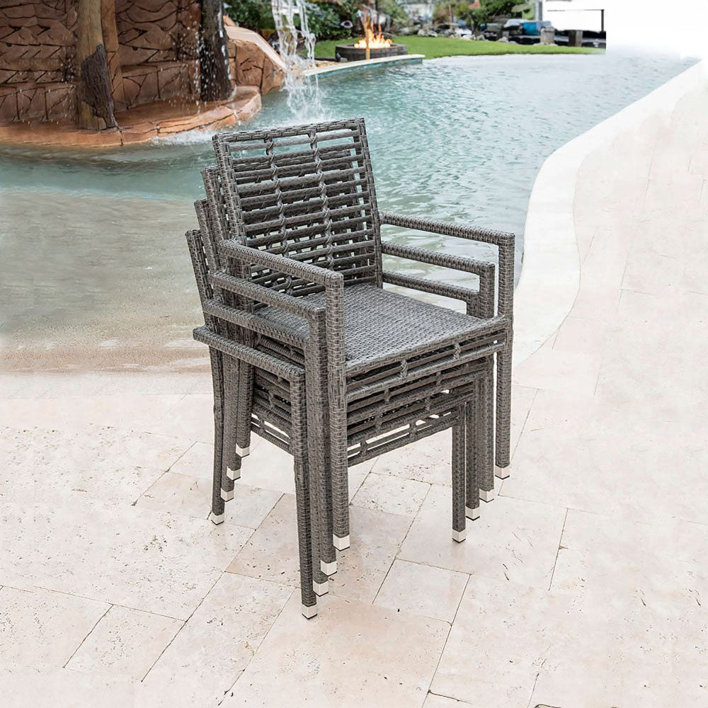 Panama Jack Graphite Stackable Dining Arm Chair