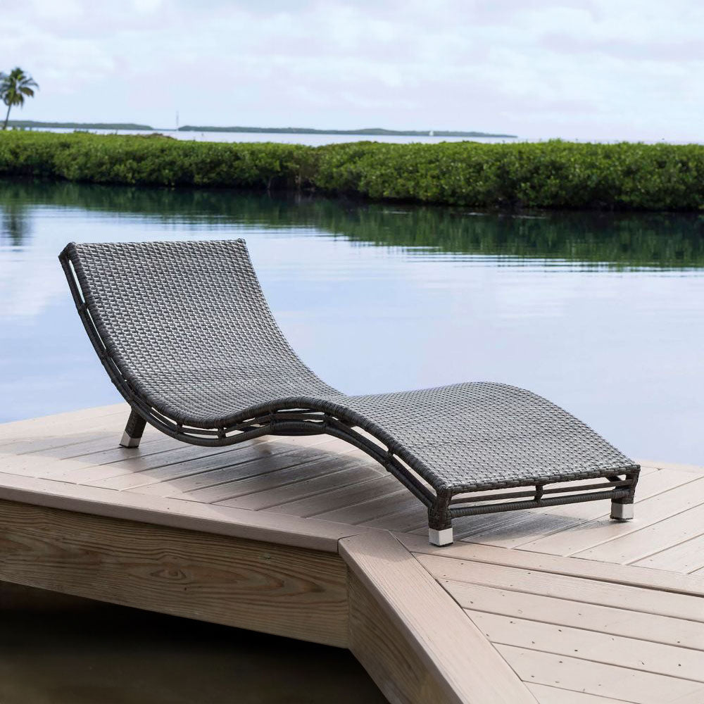 Panama Jack Graphite Curved Chaise Lounge
