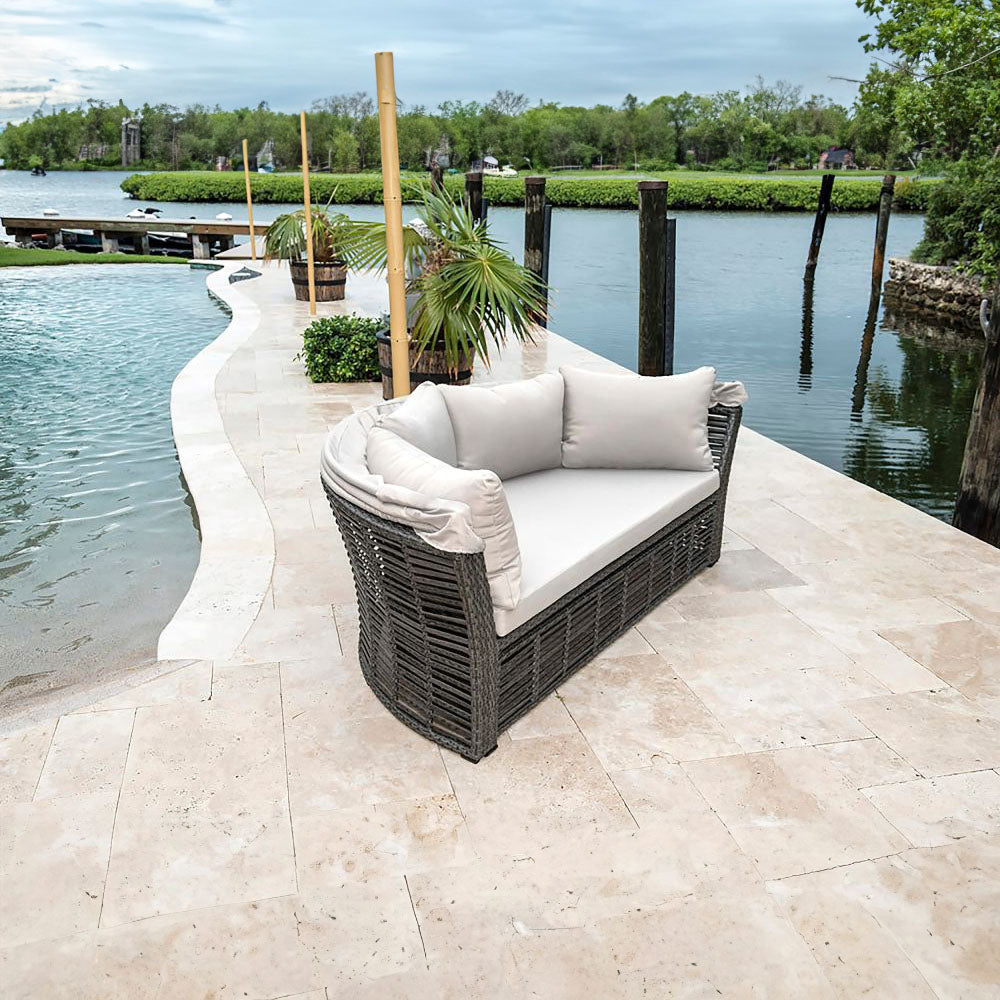 Panama Jack Graphite Cushioned Canopy Daybed