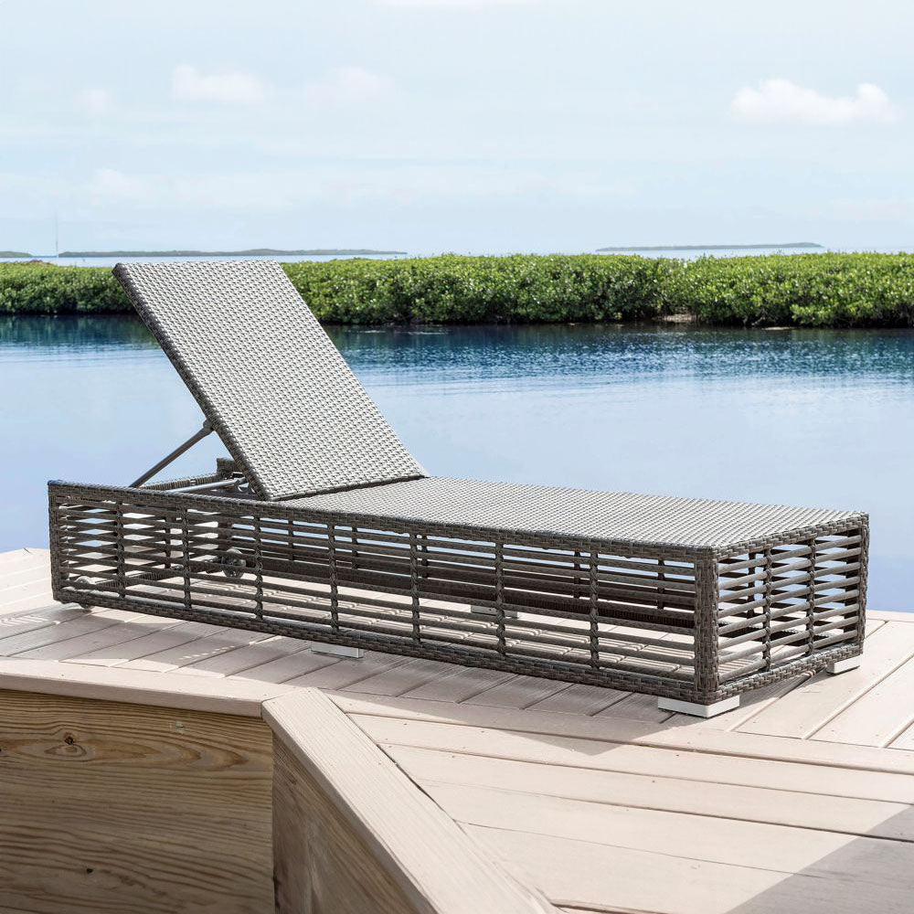 Panama Jack Graphite Chaise Lounge with Wheels