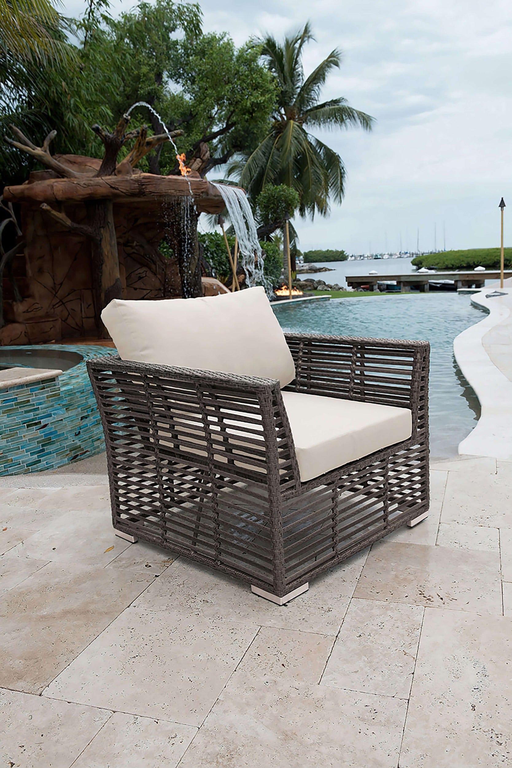 Panama Jack Graphite Cushioned Lounge Chair