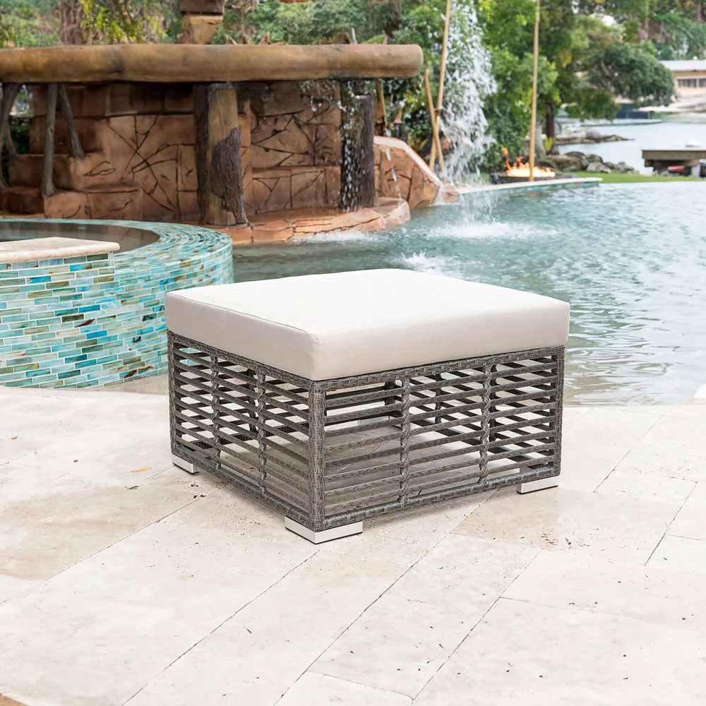 Panama Jack Graphite Cushioned Ottoman