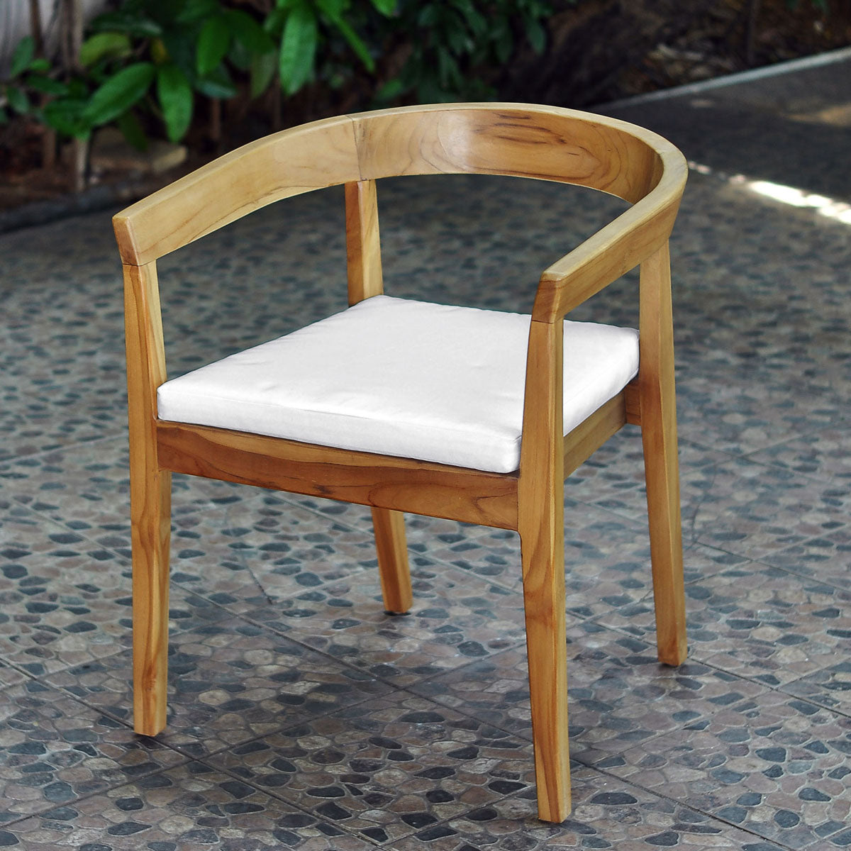 Panama Jack Bali Teak Cushioned Dining Arm Chair (Set of 2)