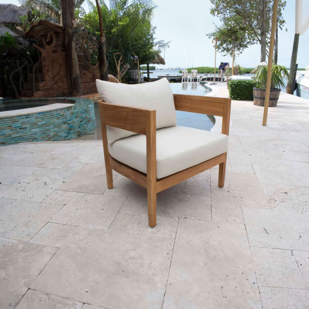 Panama Jack Bali Teak Cushioned Lounge Chair