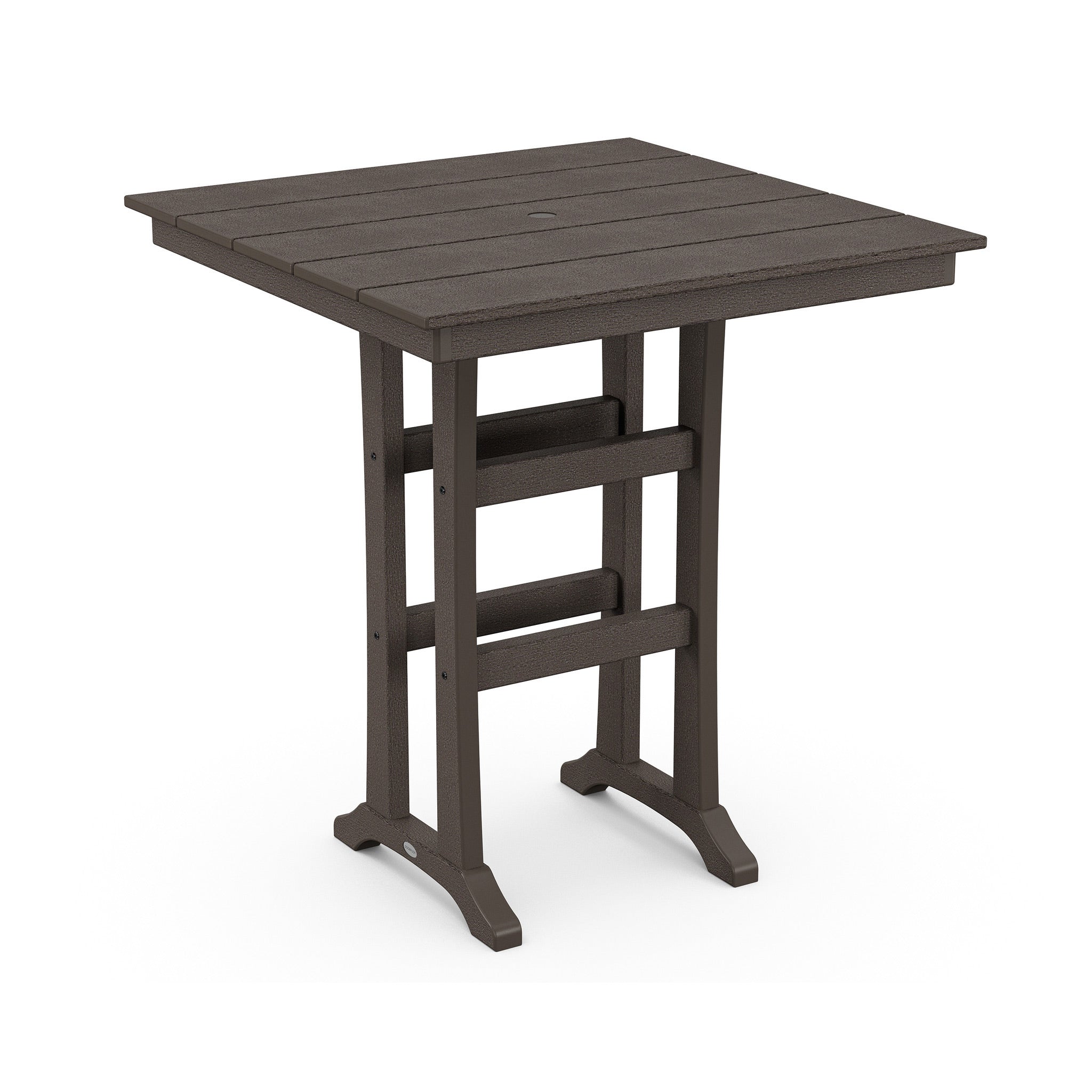 POLYWOOD Farmhouse Trestle 37" Square Bar Table 8