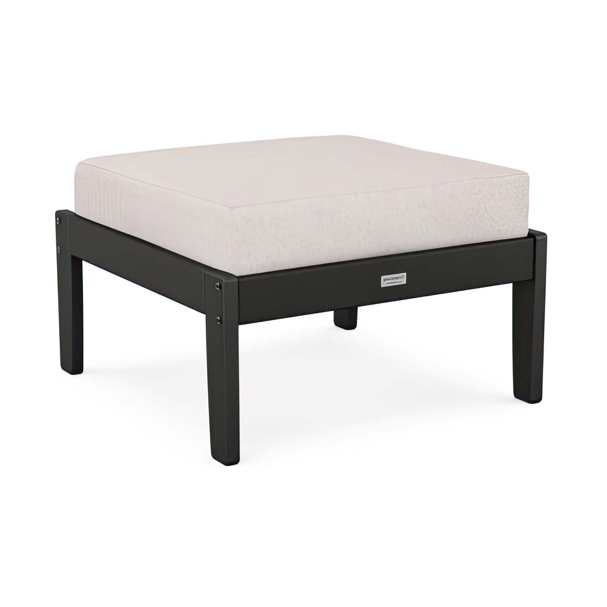 POLYWOOD Country Living Cottage Deep Seating Ottoman - Black