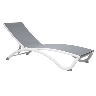 Hospitality Rattan Archway Stackable Sling Chaise Lounge - Set of 2