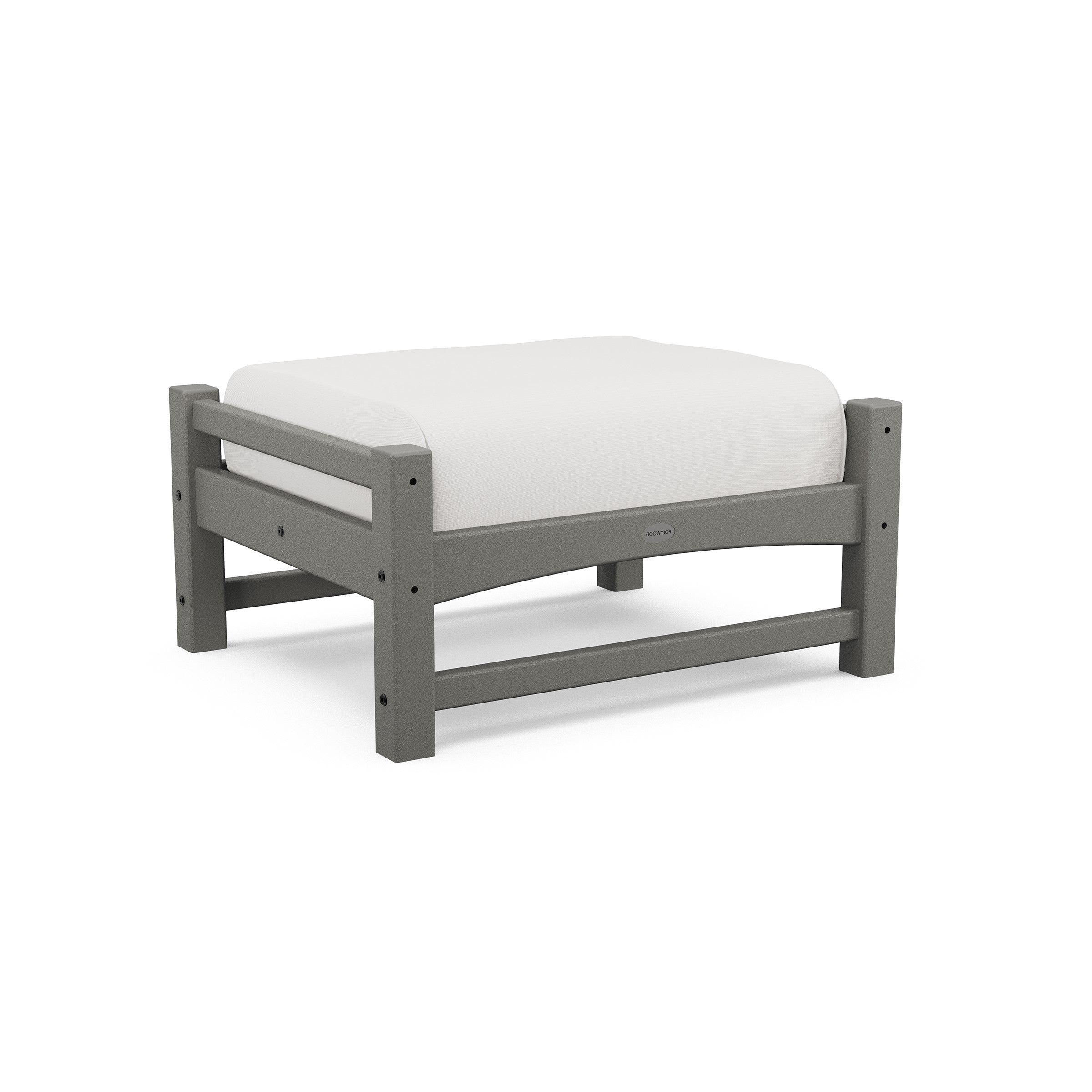 POLYWOOD Club Deep Seating Ottoman - Slate Grey