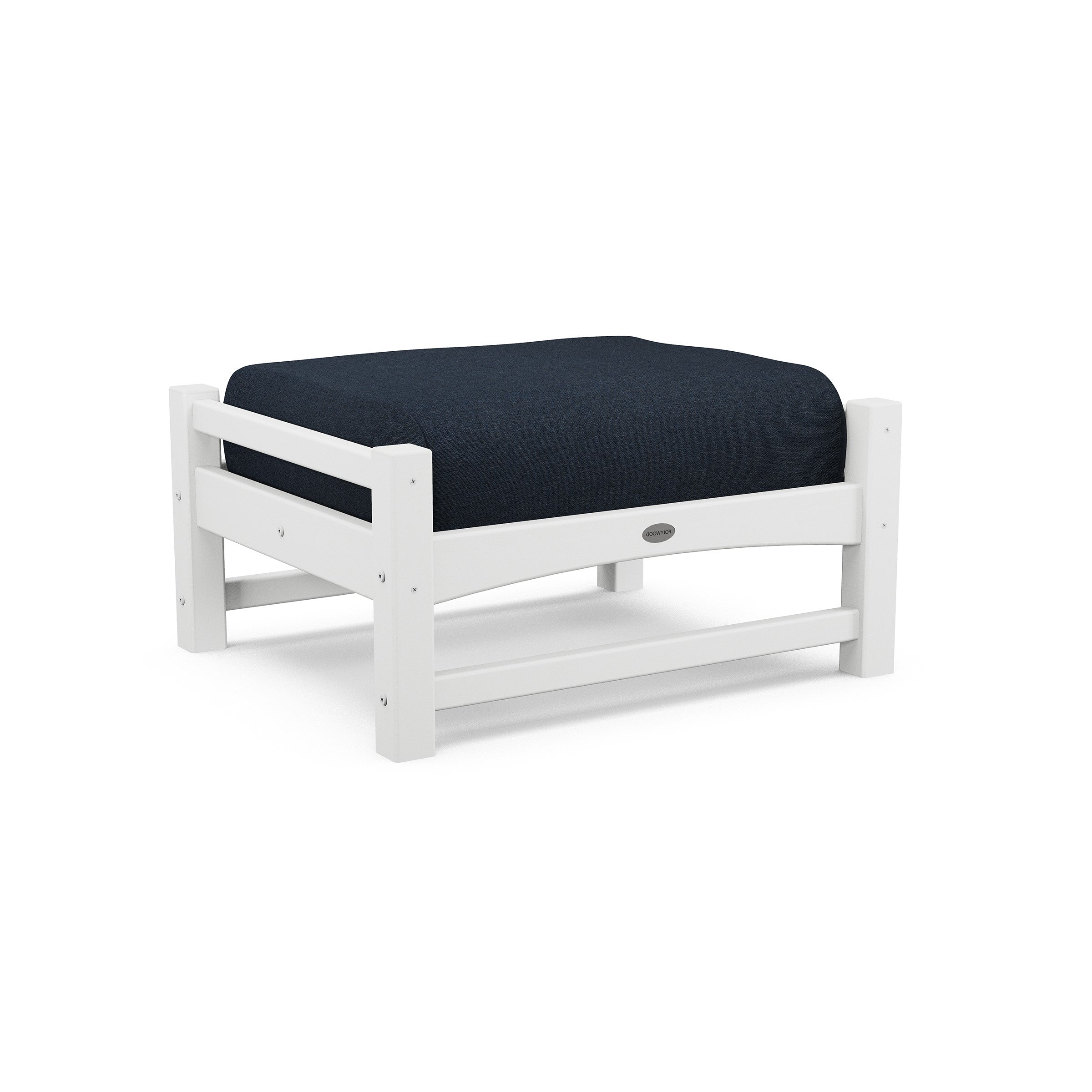 POLYWOOD Club Deep Seating Ottoman - White