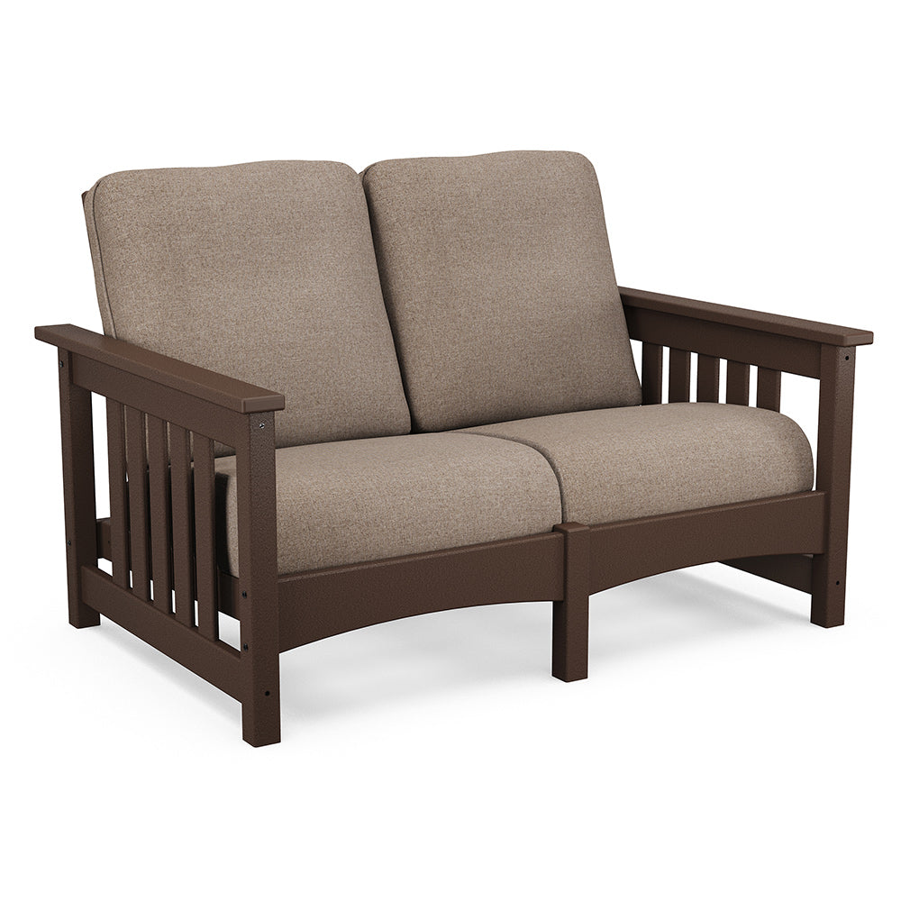 Mission Deep Seating Loveseat Settee - Mahogany