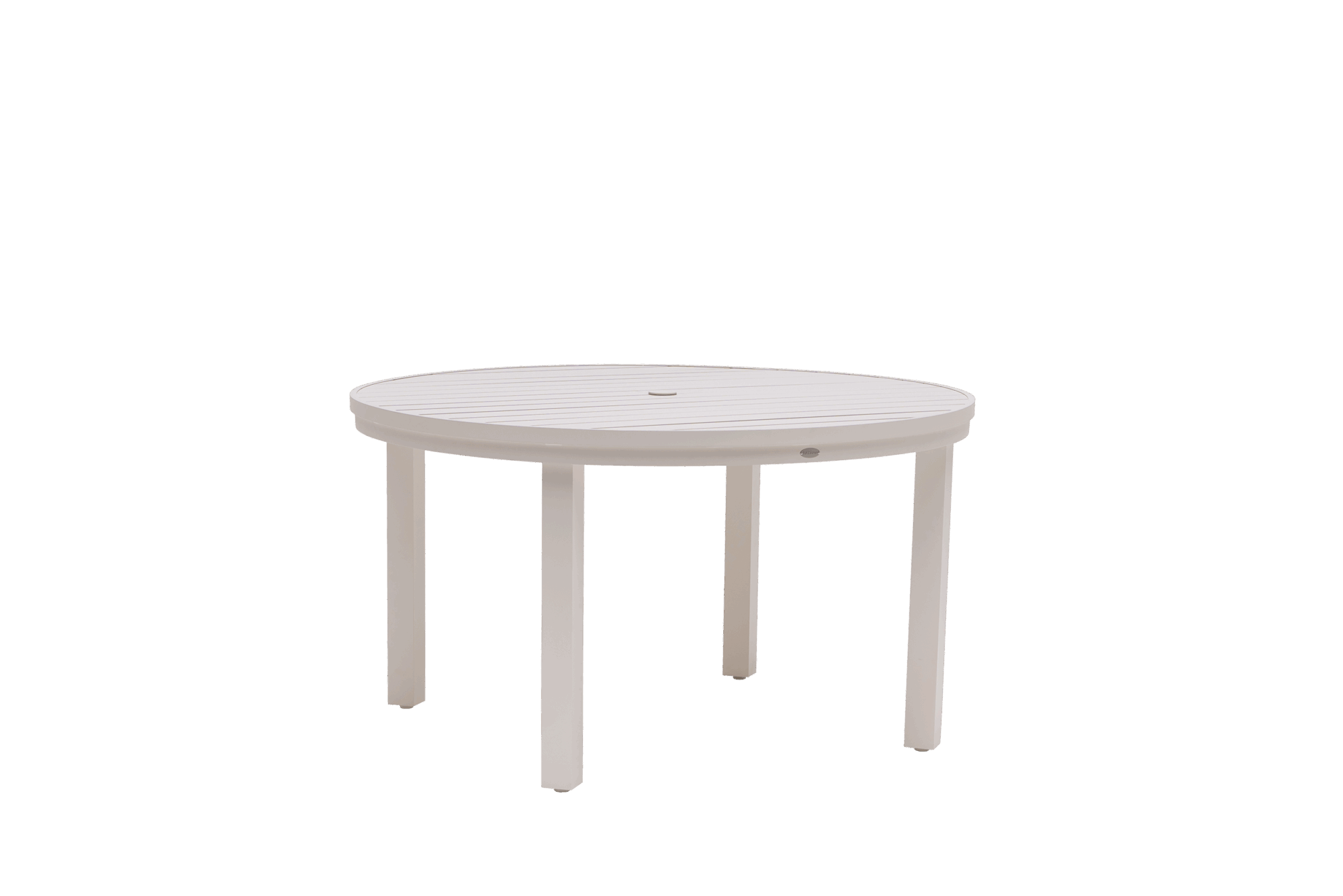 Budapest Sunbury 54" Round Dining Table with Umbrella Hole - White