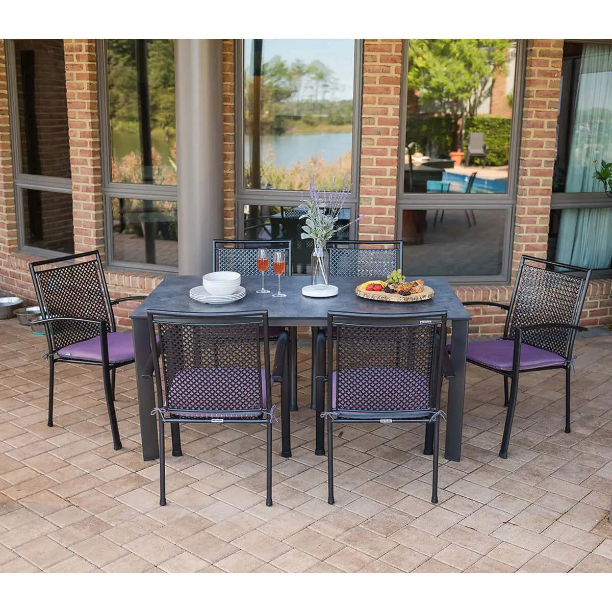 Reno Wrought Iron Arm Chair - Set Of 4