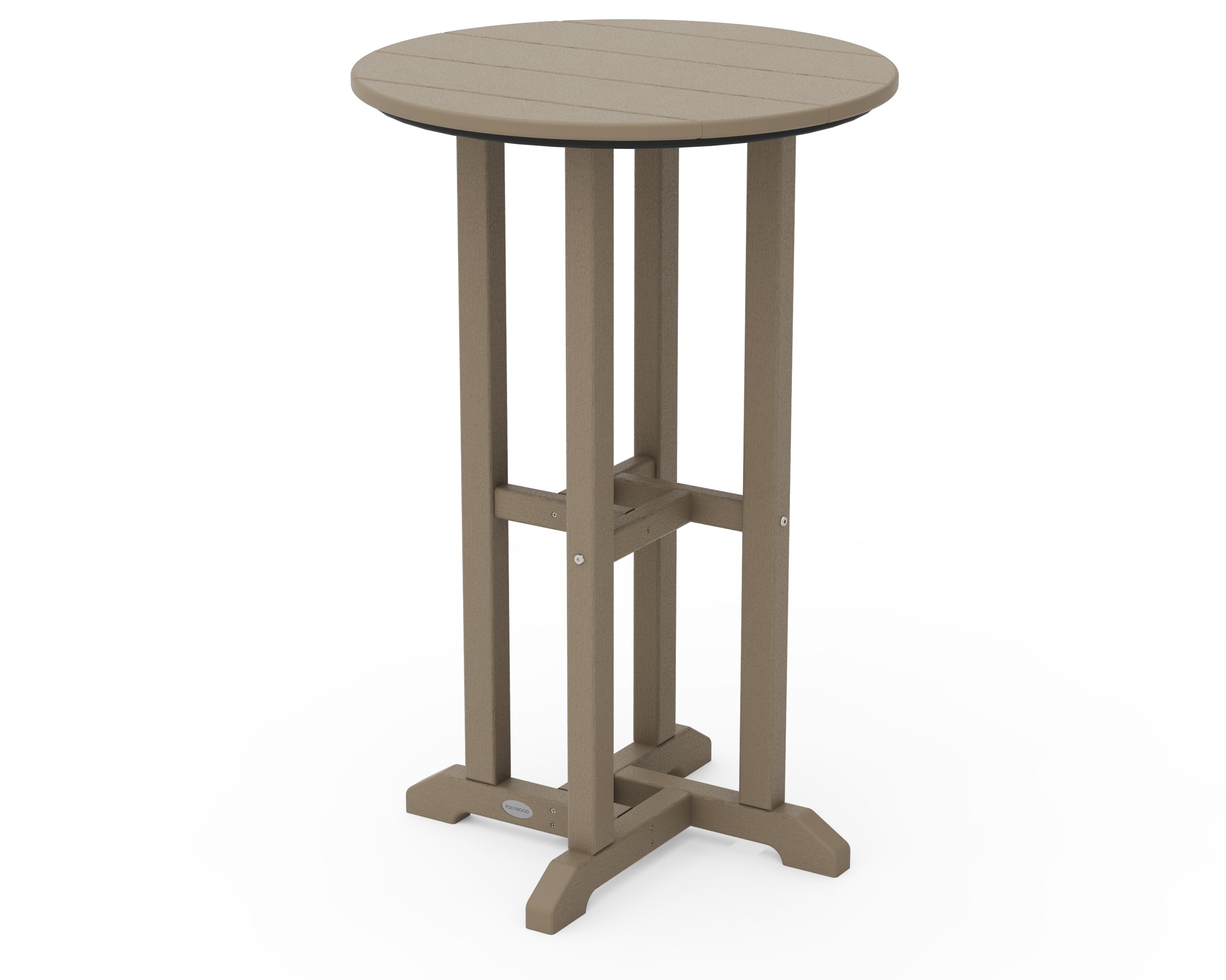 POLYWOOD Farmhouse 24" Round Counter Bistro Table - Vintage Sahara