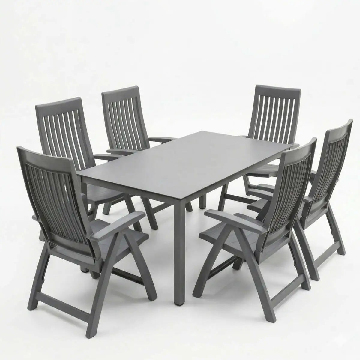 Roma 7-Piece Resin Dining Set, Anthracite