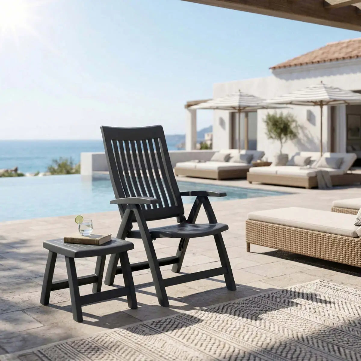 Roma Polymer Resin Multi Position Chair, Anthracite