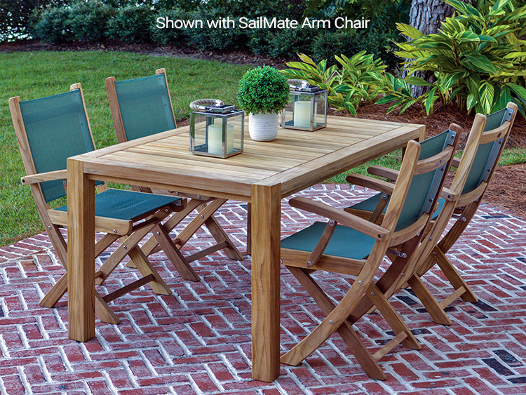 Comfort 35" x 63" Rectangular Dining Table with Umbrella Hole