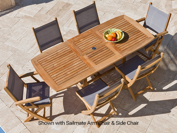 Family 35" x 60-78" Rectangular Extension Table with Umbrella Hole