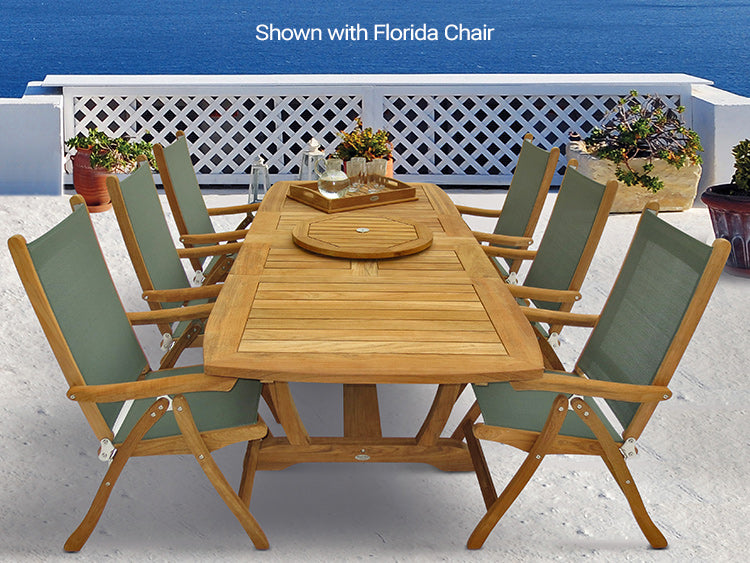 Gala 39.5" x 64/80/94" Rectangular Extension Table with Umbrella Hole