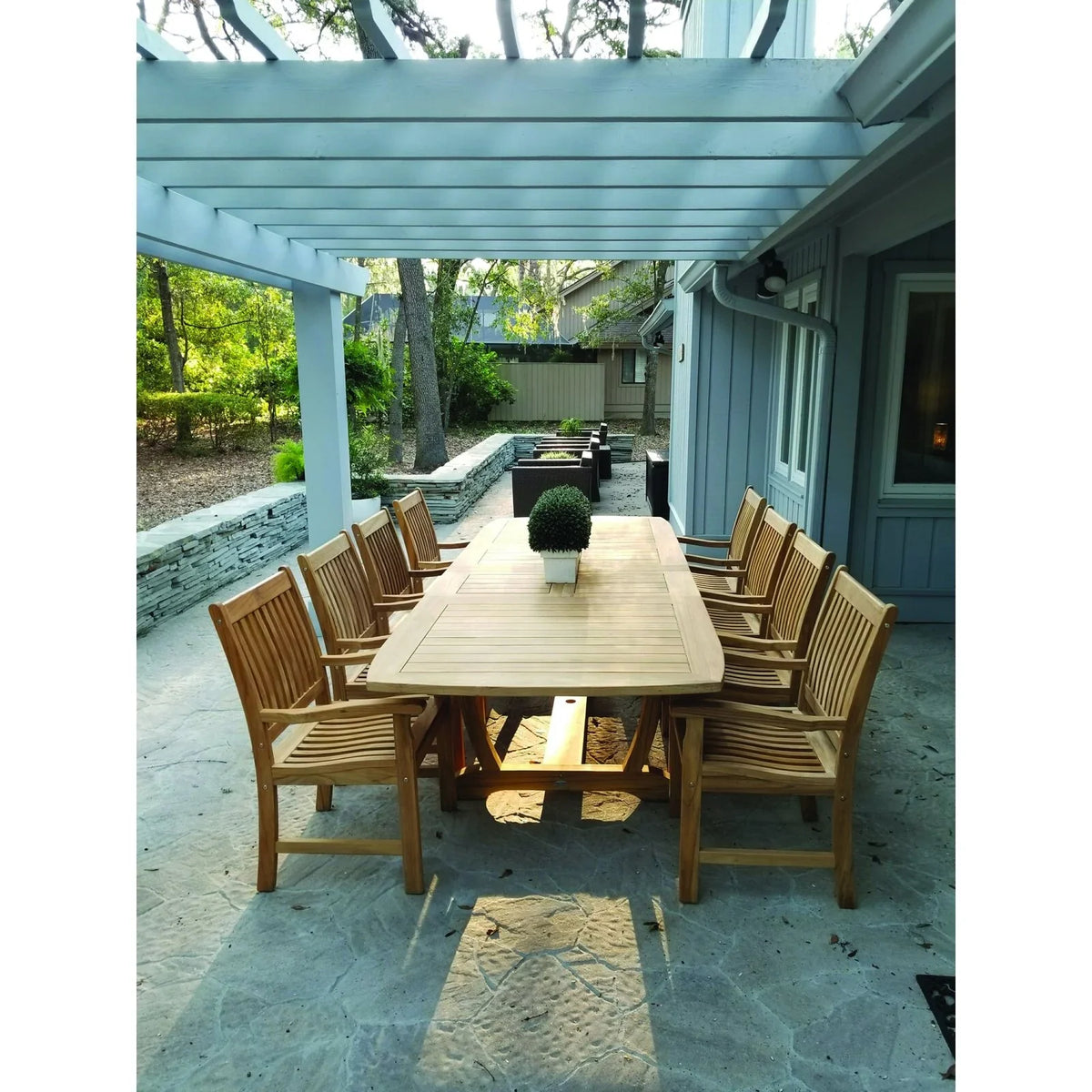 Gala 43.5" x 84/101/118" Rectangular Extension Table with Umbrella Hole 2