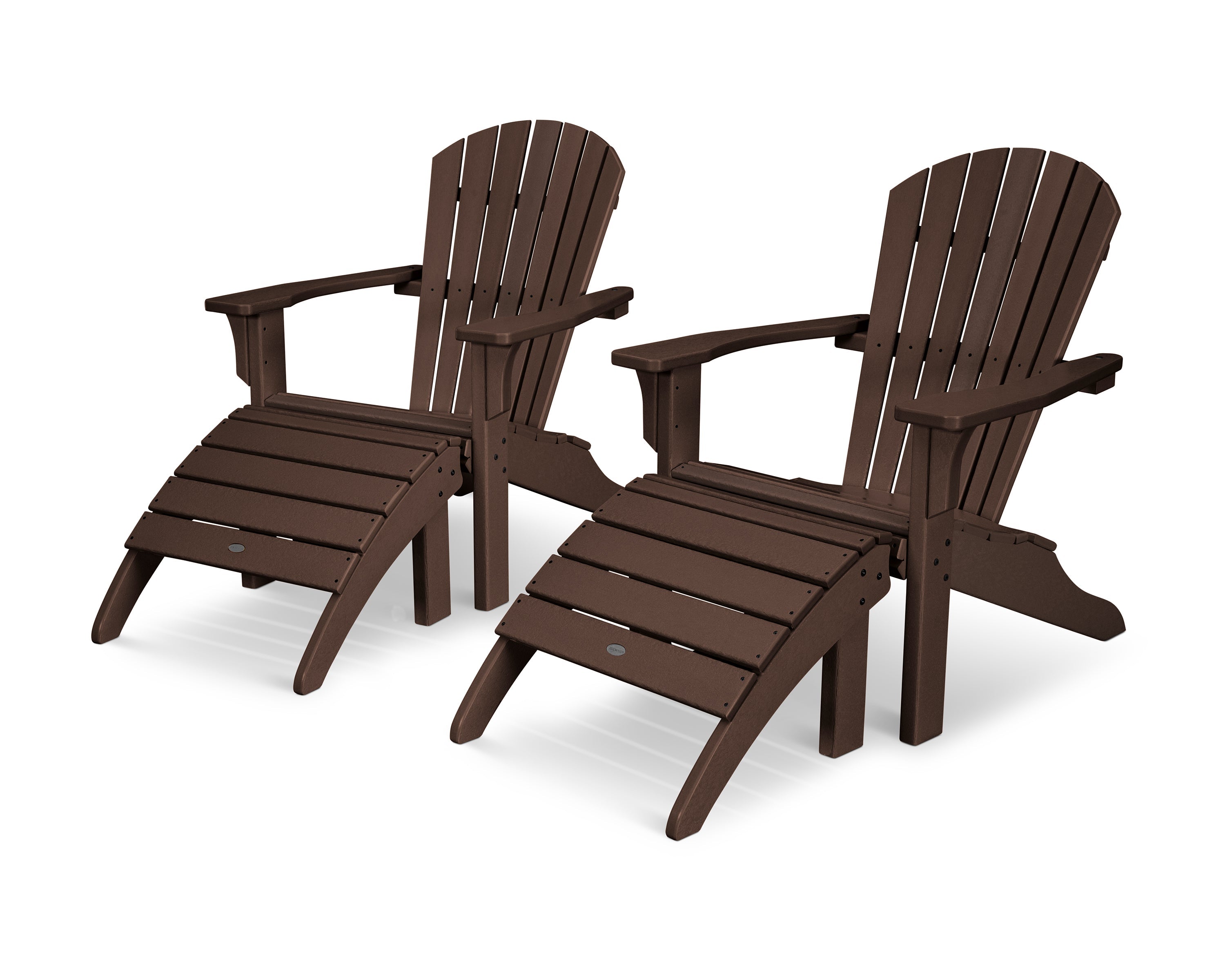 Seashell Adirondack Set with Ottomans 3