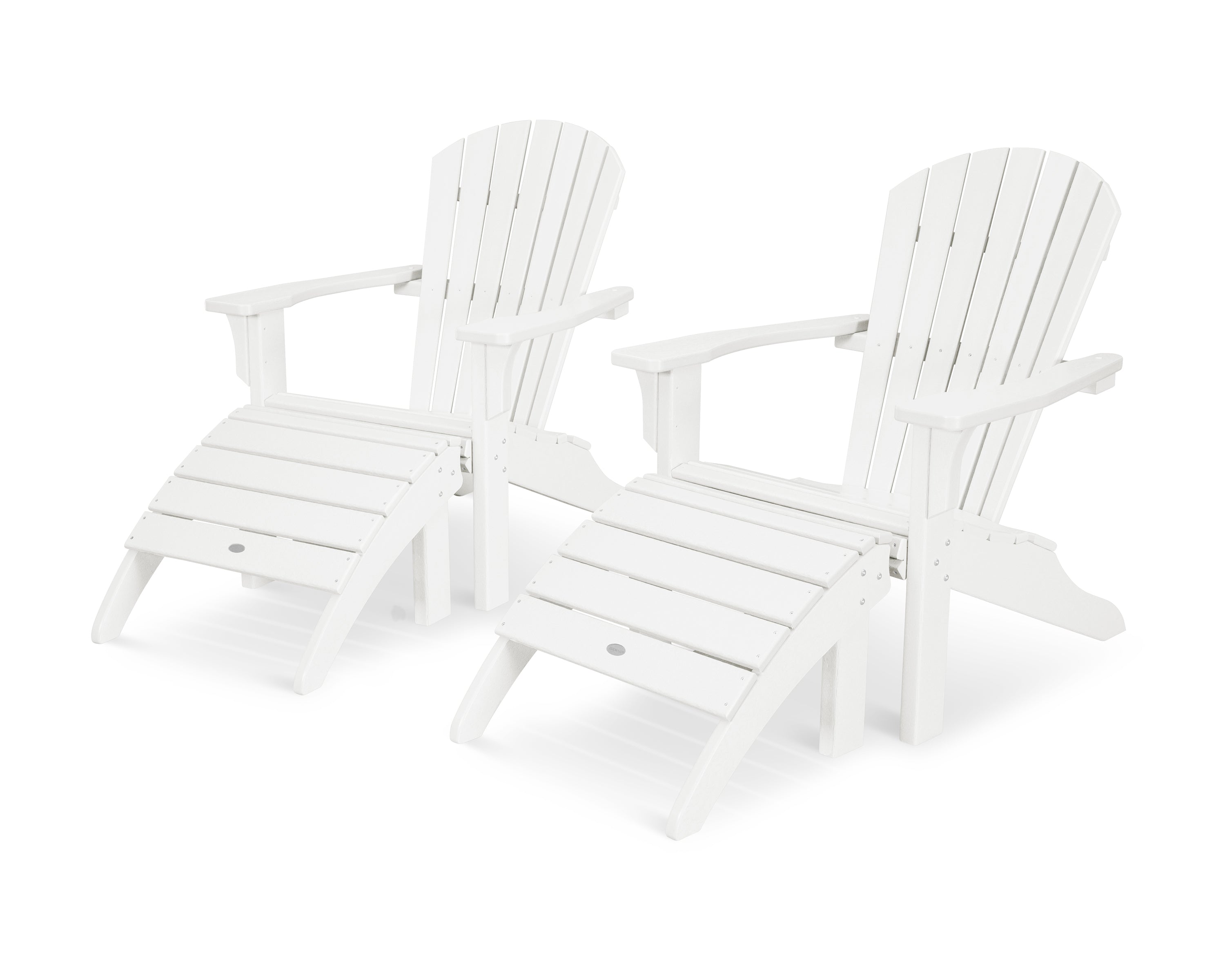 Seashell Adirondack Set with Ottomans 6