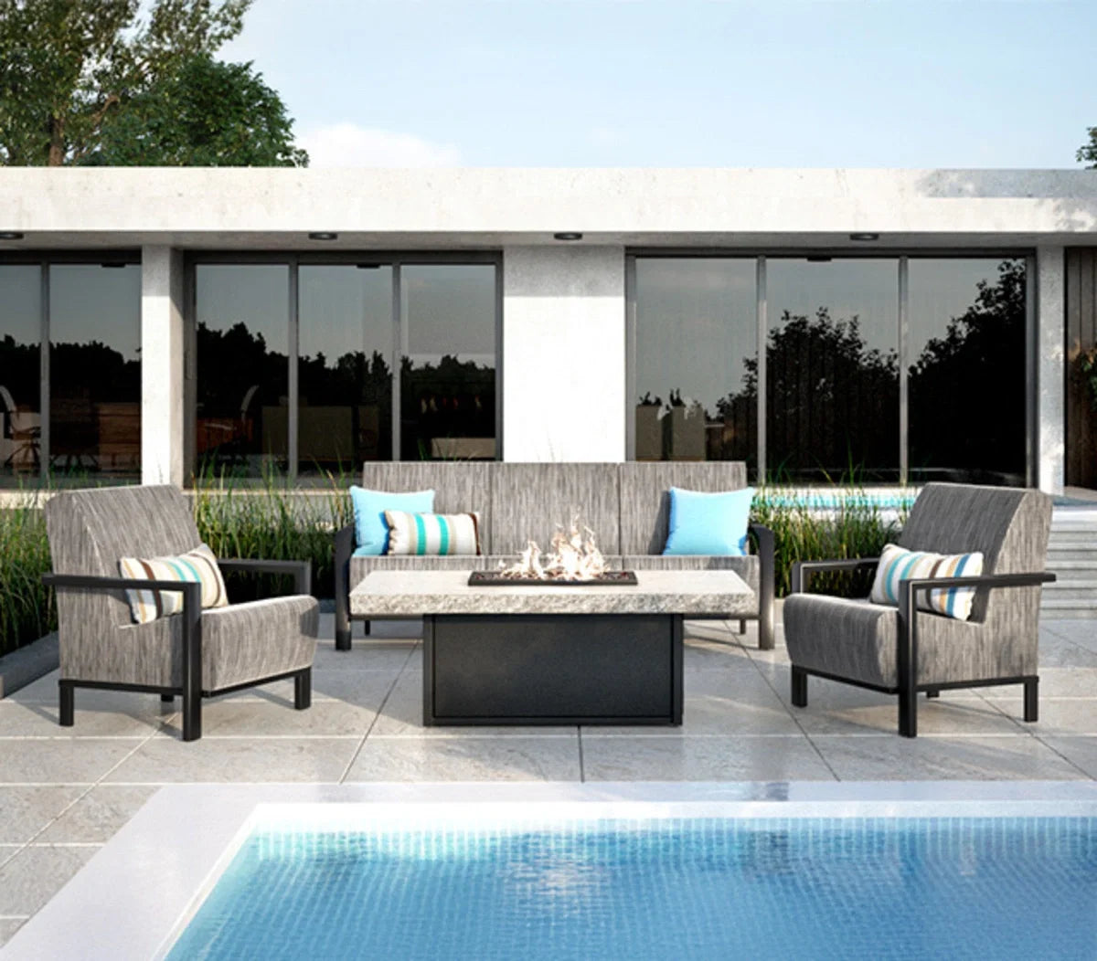Shadow Rock 36" x 60" Rectangular Lounge Fire Table 893660XSHTT