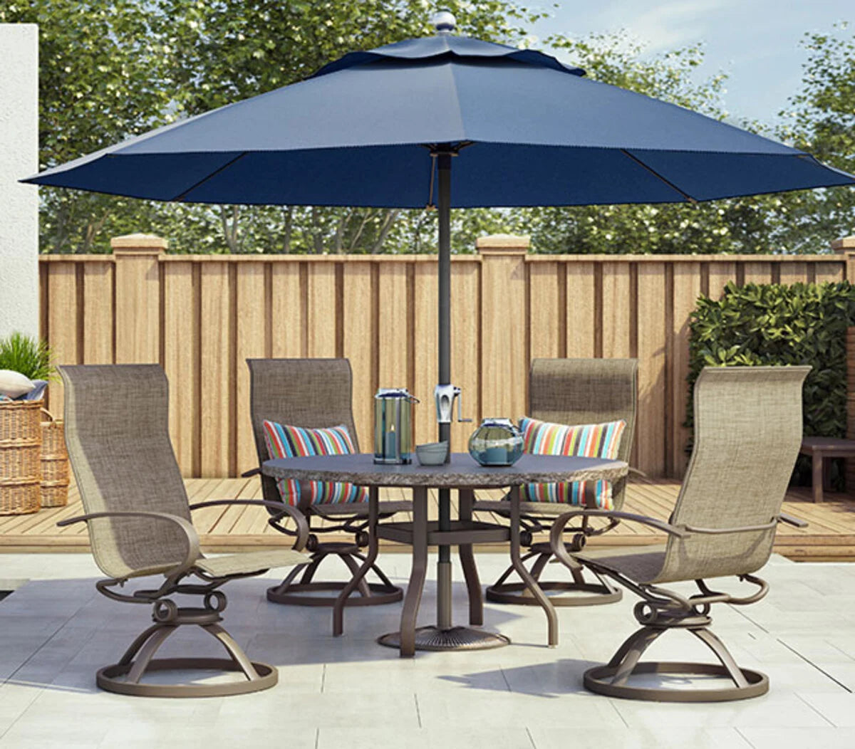 Shadow Rock 42" Round Balcony Table 3742RBSH by Homecrest (Optional Umbrella Hole)