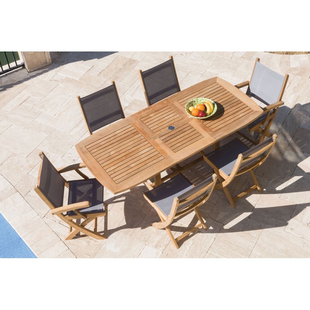 Royal Teak Sailmate Sling Folding Dining Side Chair