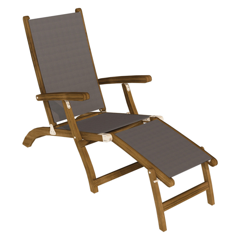 Royal Teak Steamer Folding Sling Chaise Lounge