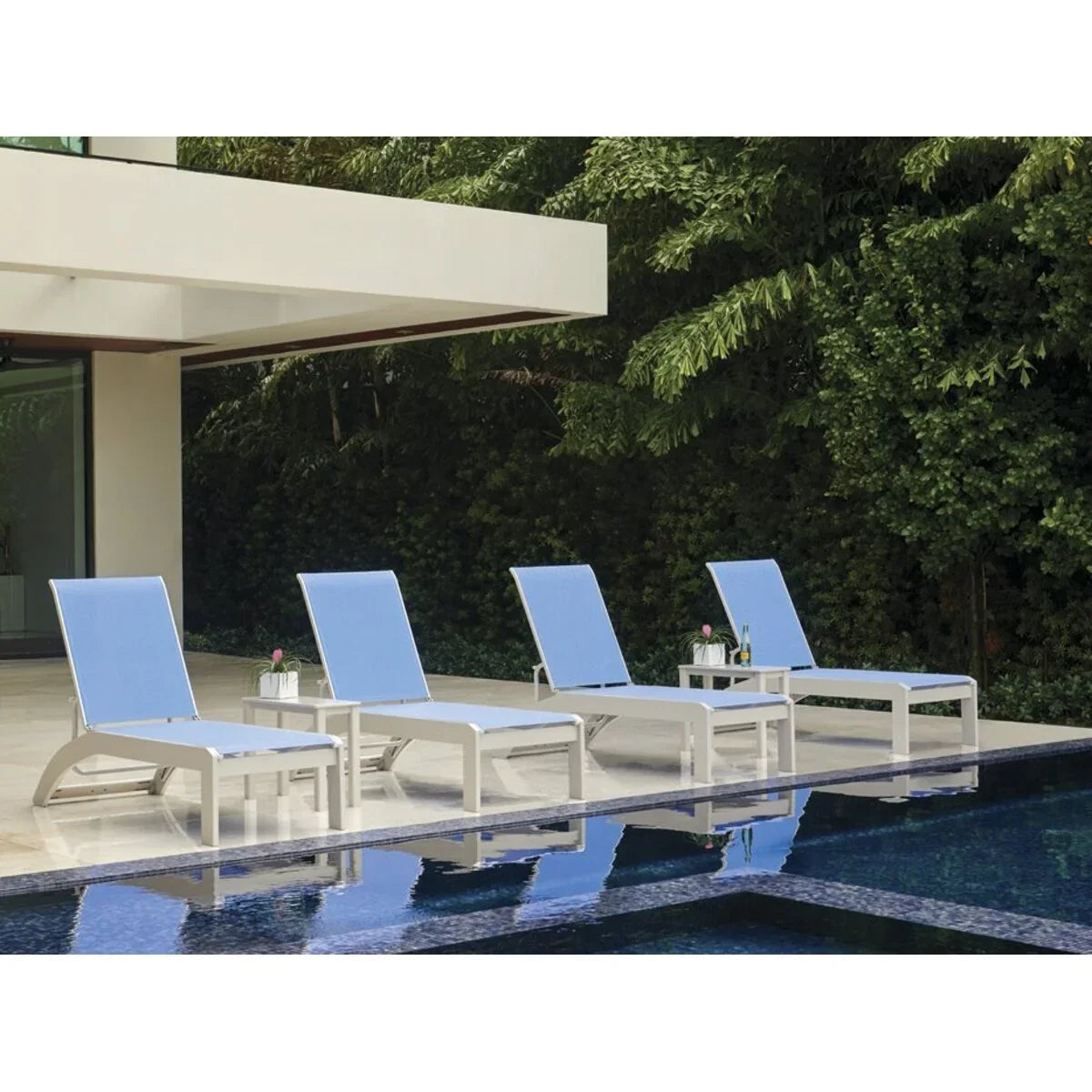 Telescope Casual 10" x 27" Rectangular MGP/Aluminum Chaise Table (Set of 2)-4