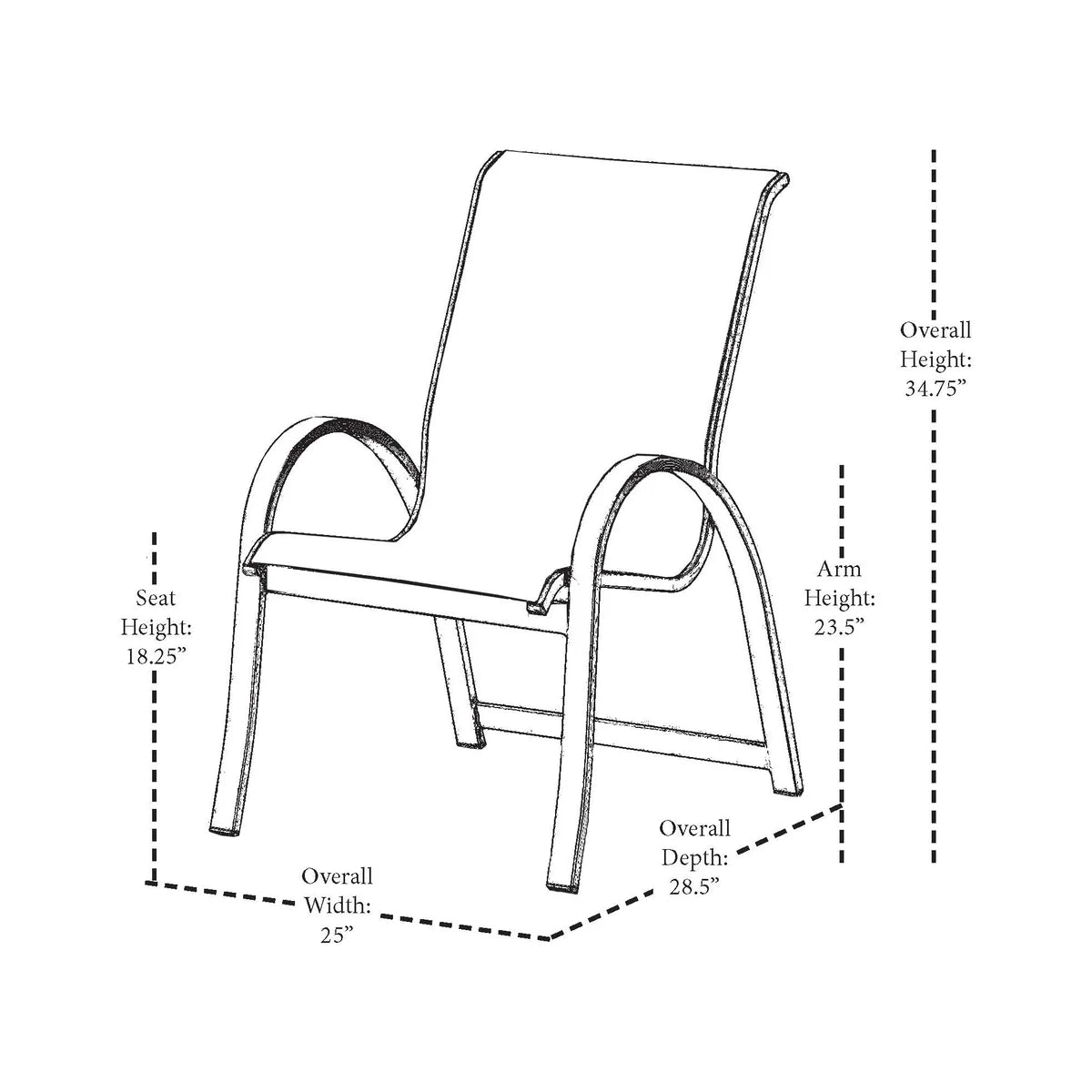 Telescope Casual Aruba Sling Stacking Arm Chair (Set of 4)-6