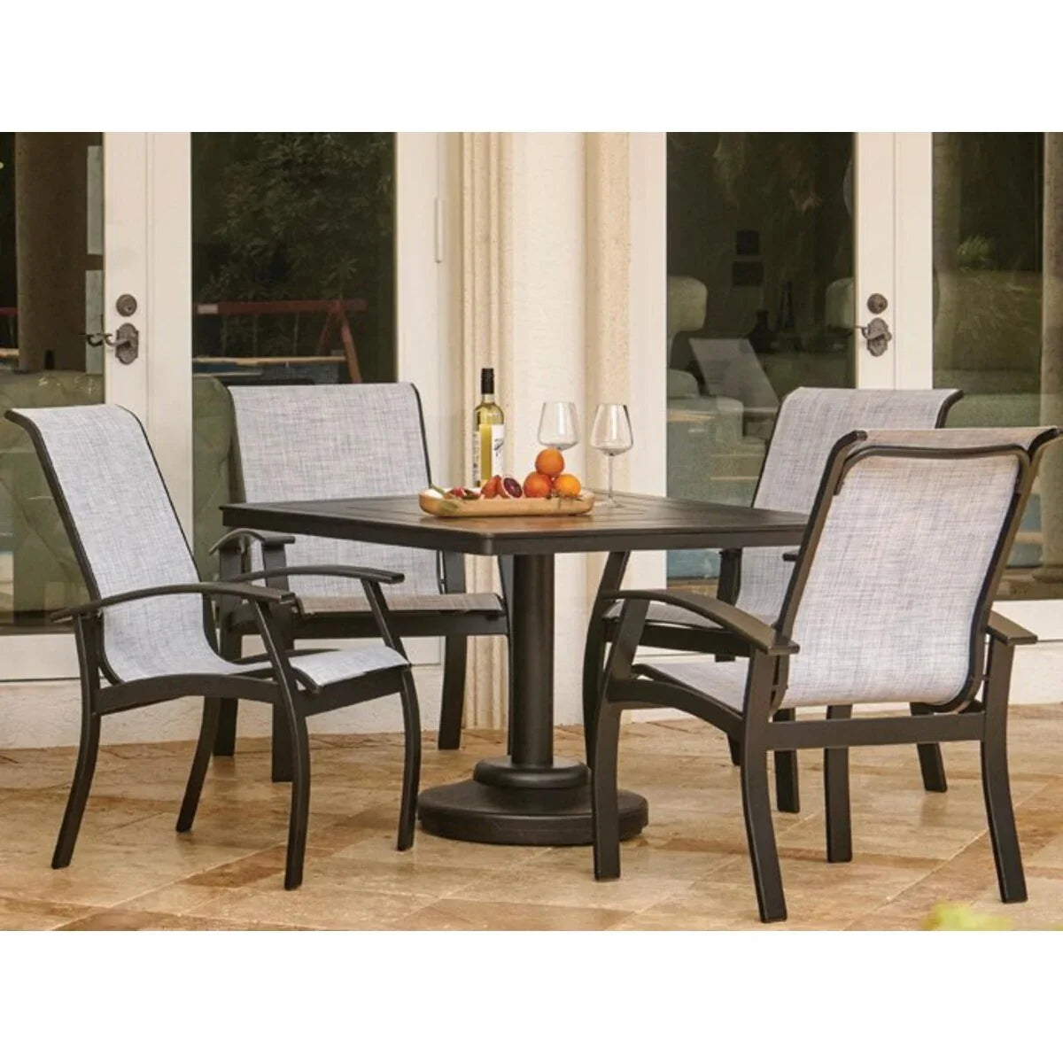 Telescope Casual Belle Isle MGP/Aluminum Sling Supreme High Back Dining Arm Chair (Set of 2)-3