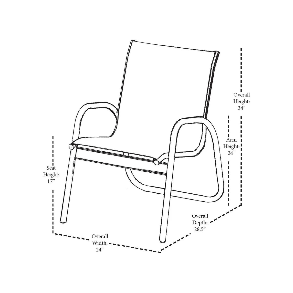 Telescope Casual Gardenella Sling Stacking Arm Chair (Set of 4)-3