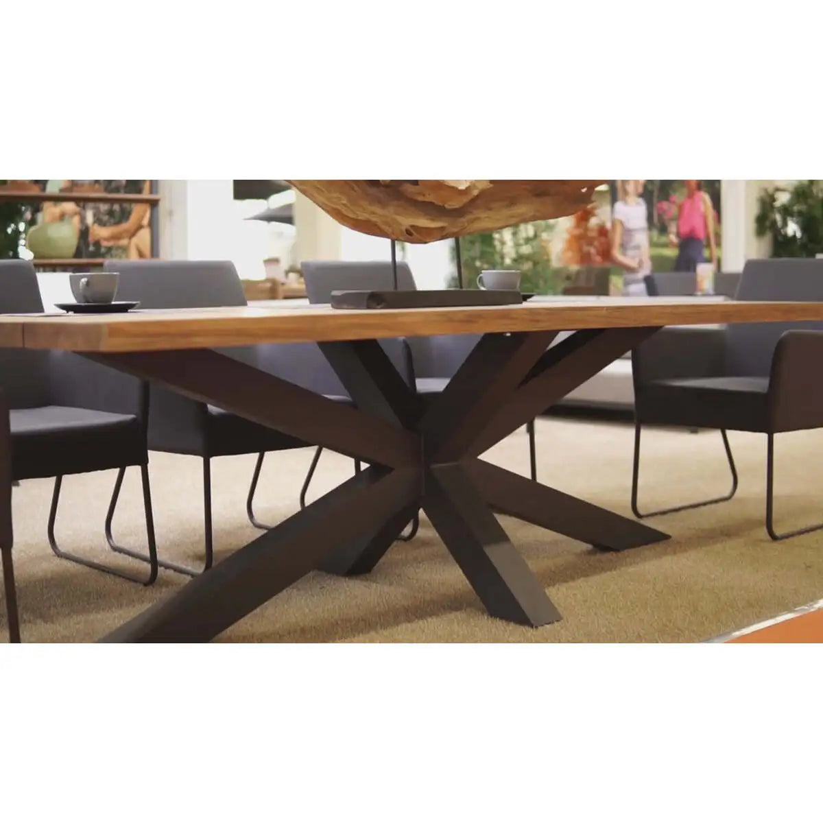 Timor 90x40-inch Teak Top Dining Table