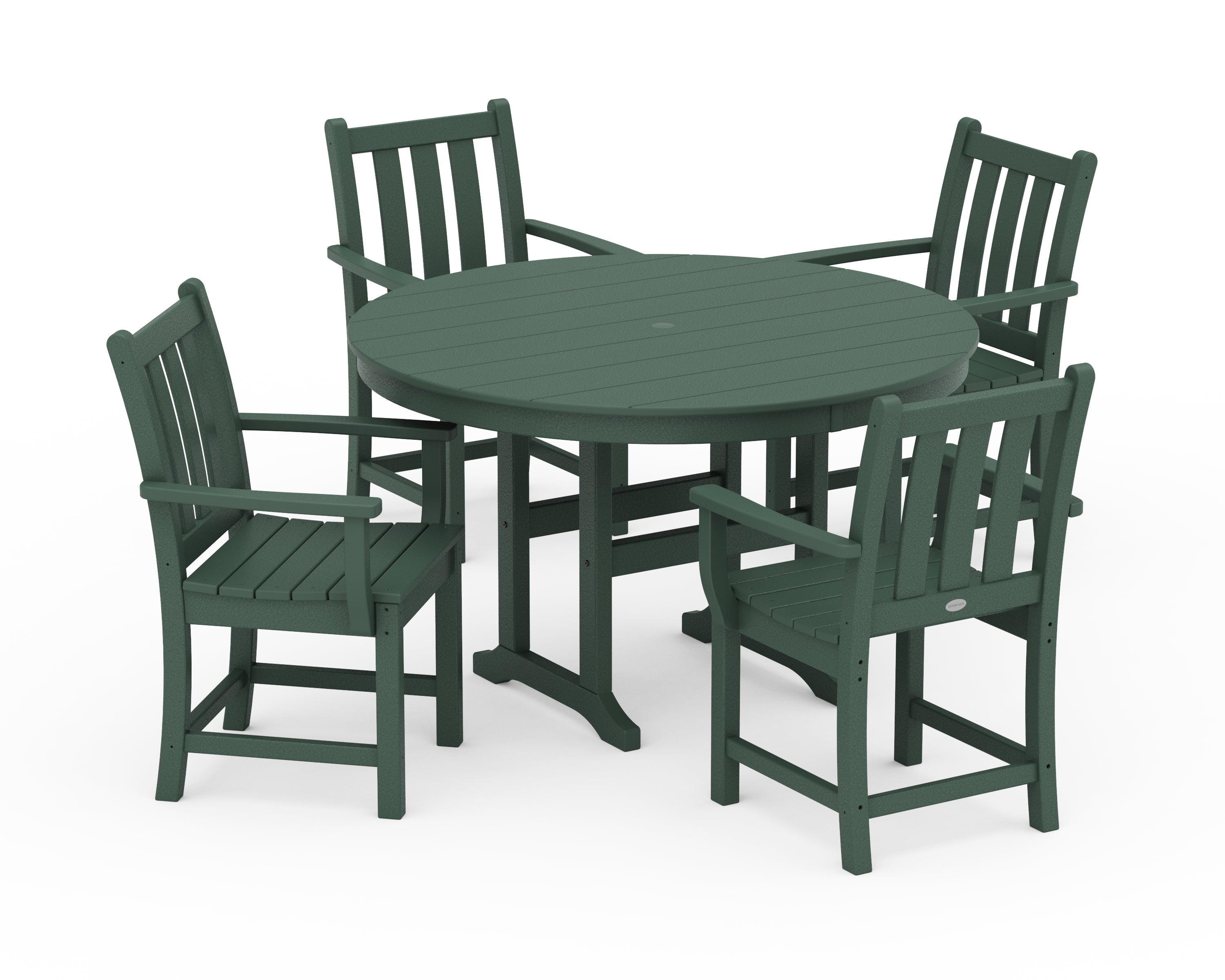 Traditional Garden 5-Piece Round Farmhouse Dining Set 2