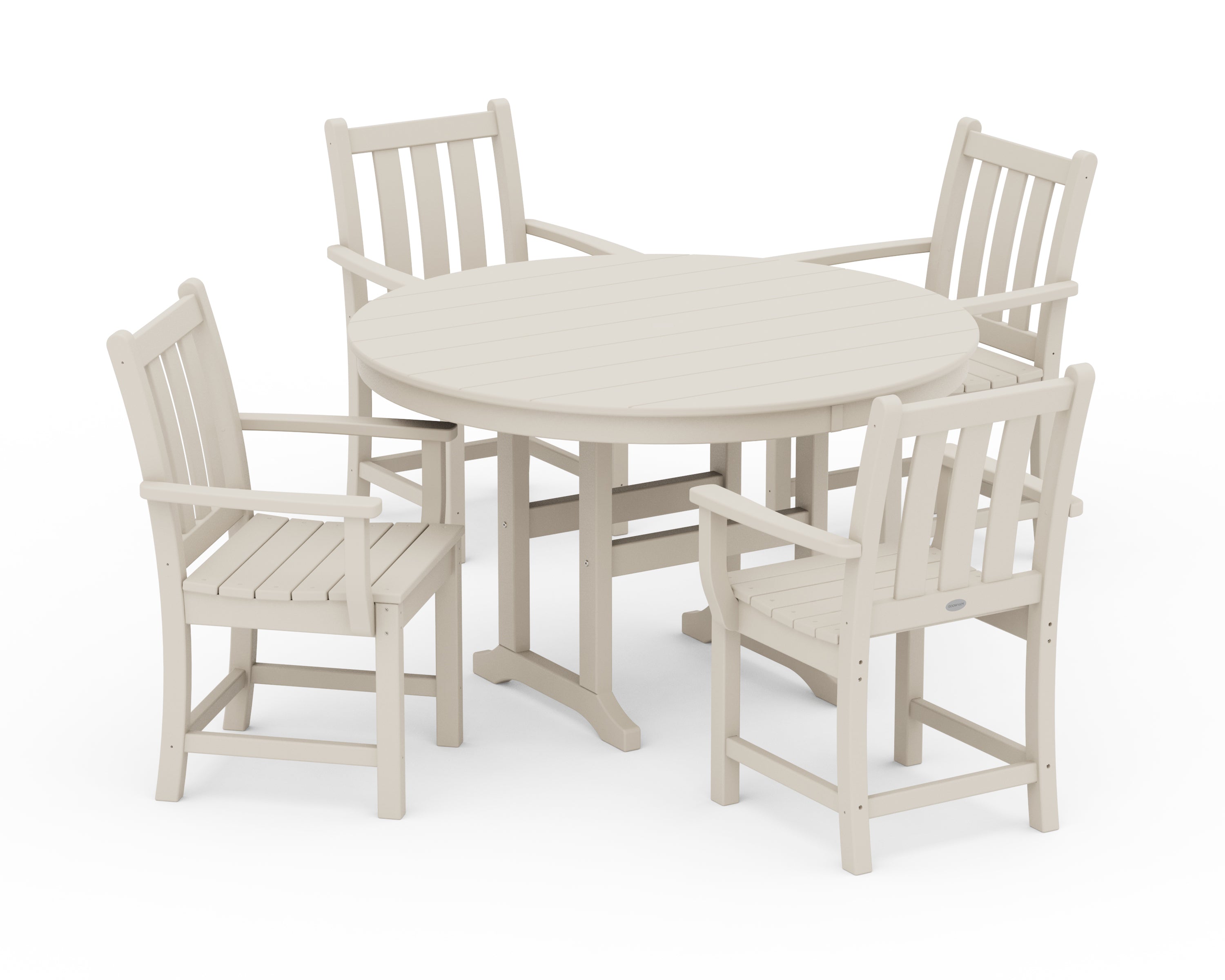 Traditional Garden 5-Piece Round Farmhouse Dining Set 5
