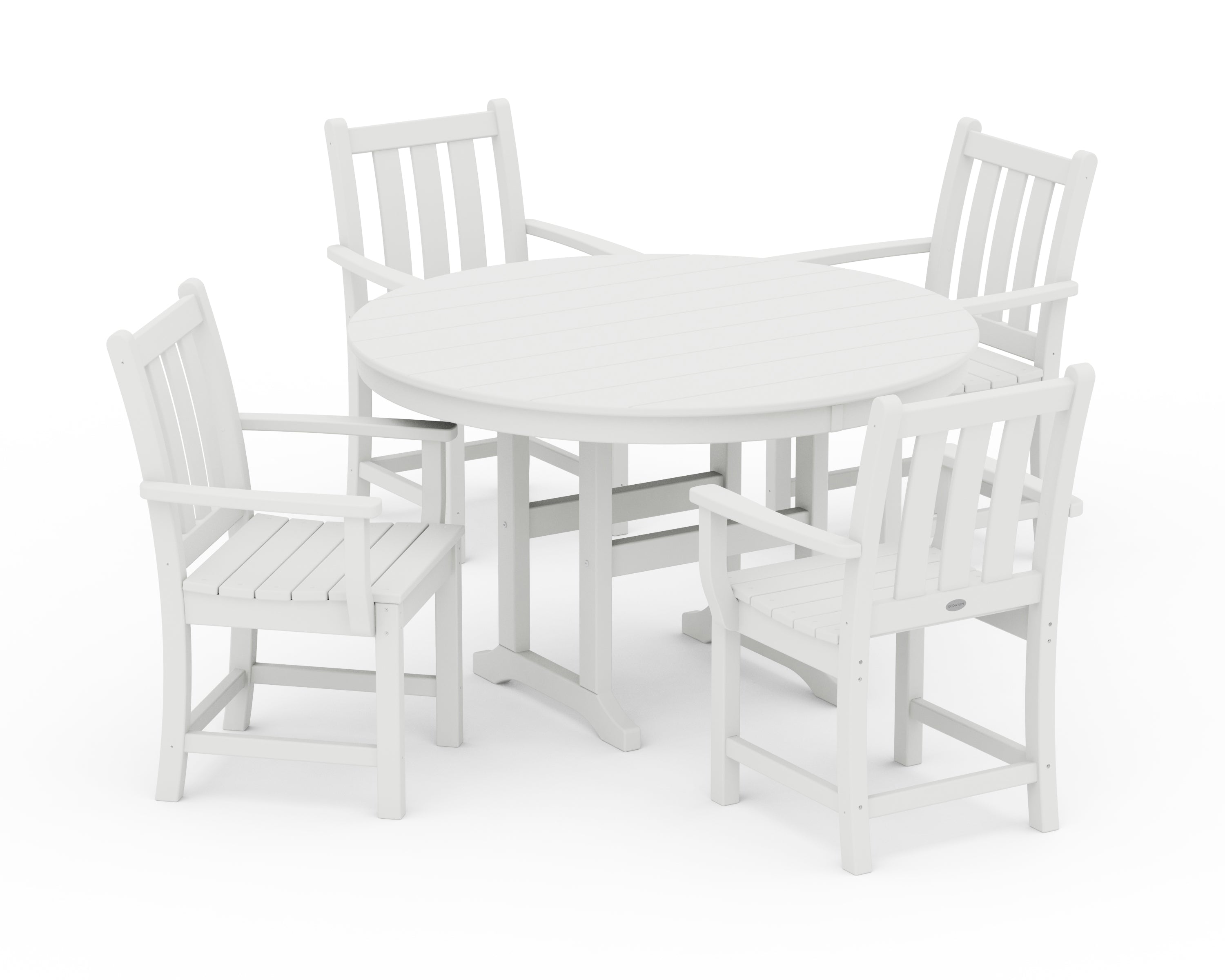 Traditional Garden 5-Piece Round Farmhouse Dining Set 6