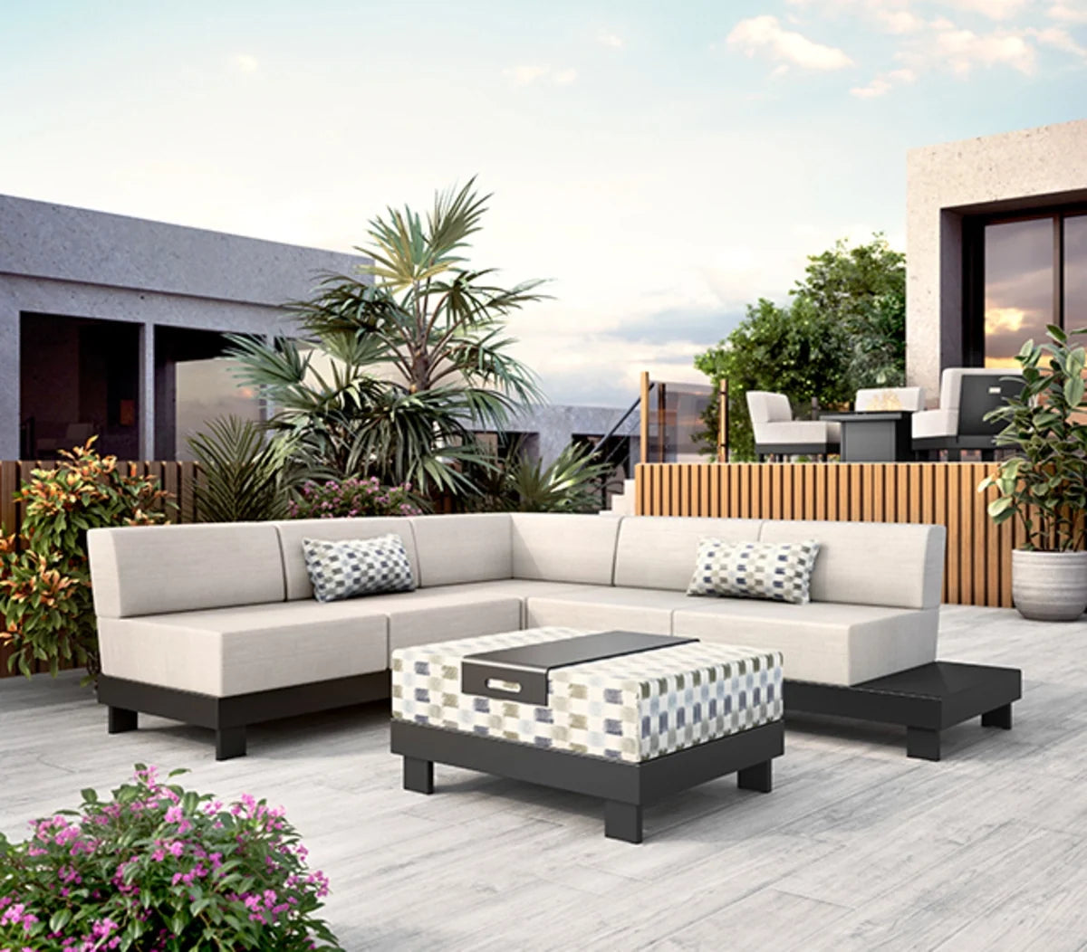 Urban Modular Left Table Loveseat 8342L